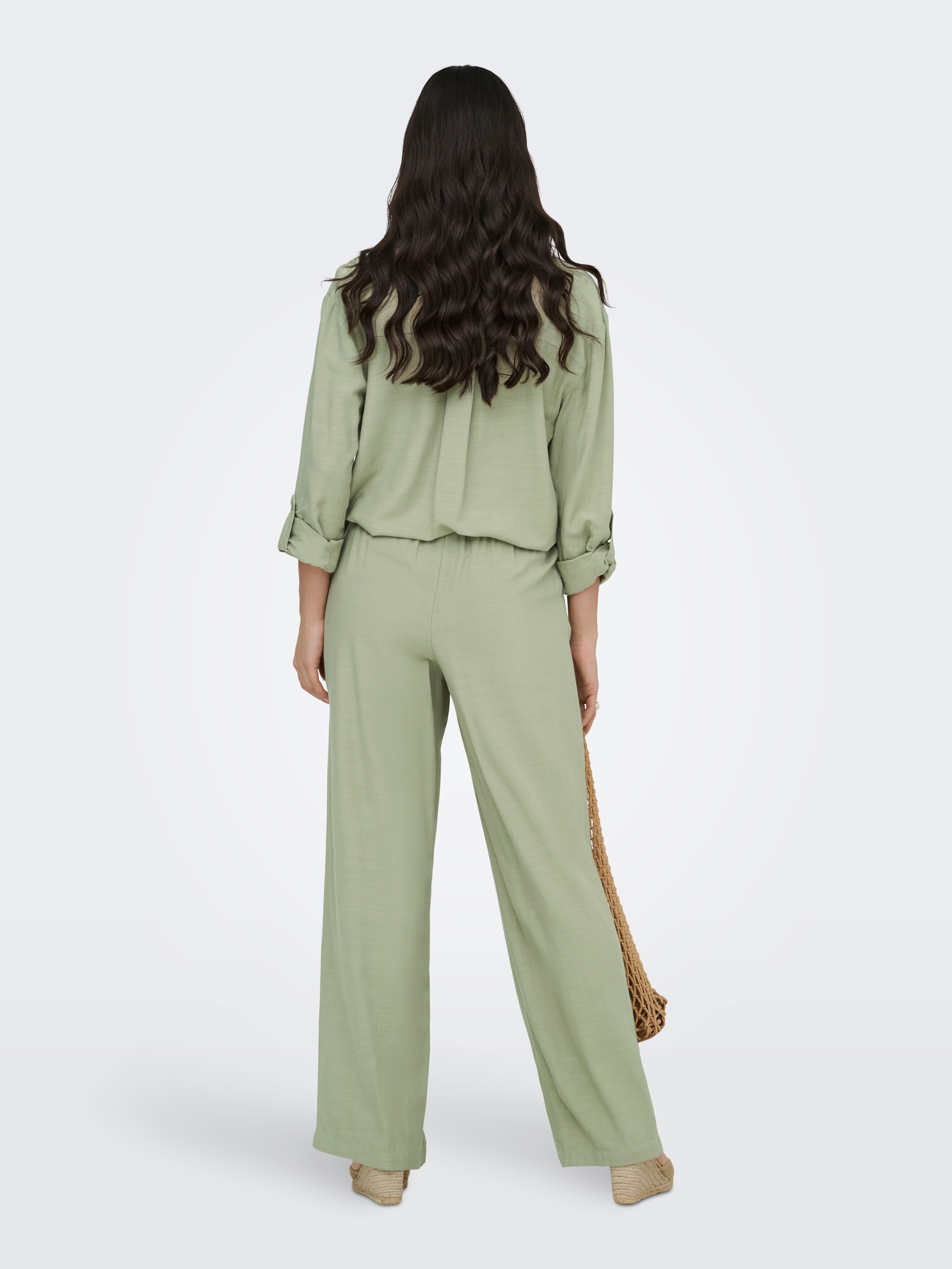 JDY Pantalon à enfiler »JDYCAYA LINEN MW PANT WVN DIA«  Pantalon d'été en lin
