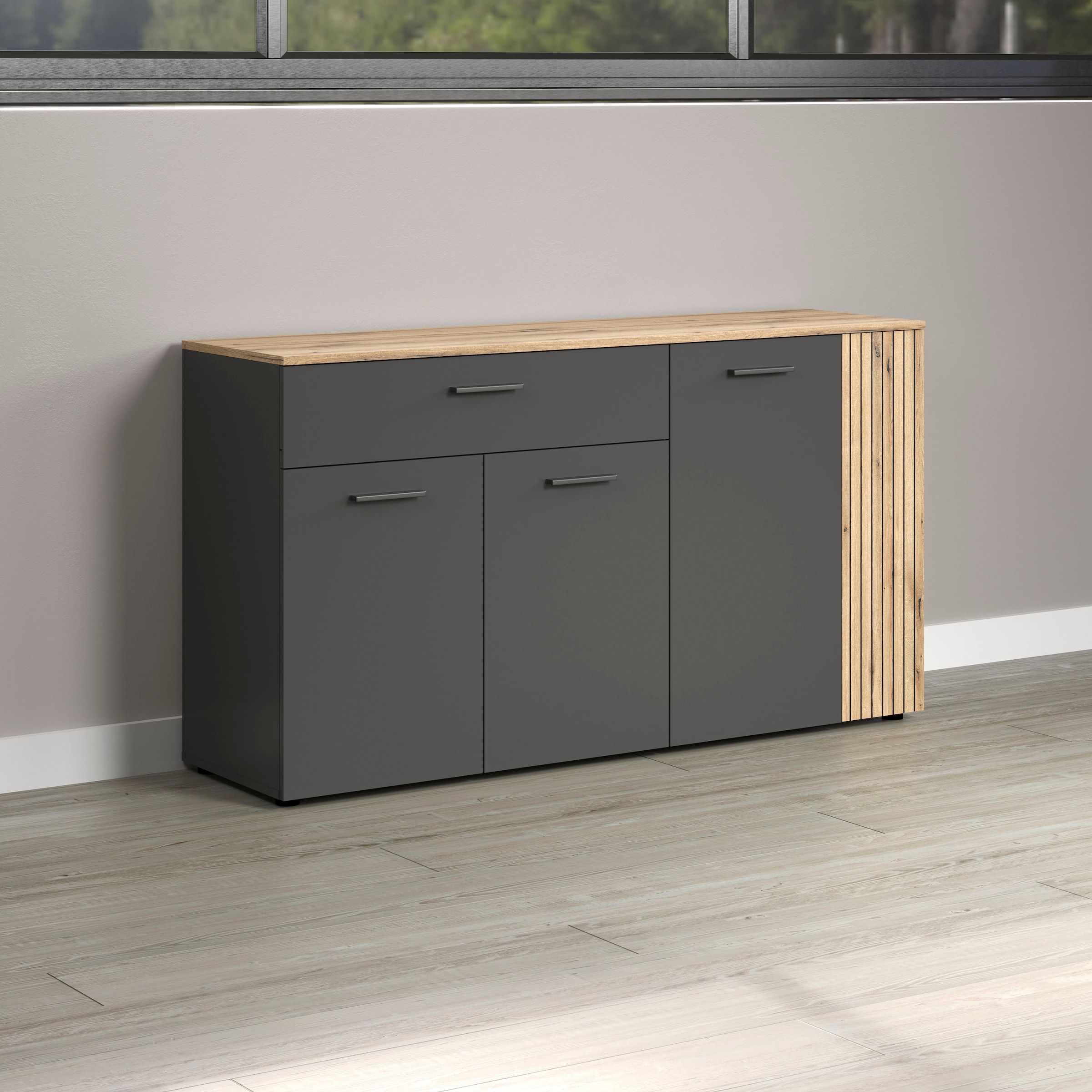 Home affaire Buffet »Estepona« 1 cuis tlg. commode, aspect panneau acoustique ; largeur 150 cm