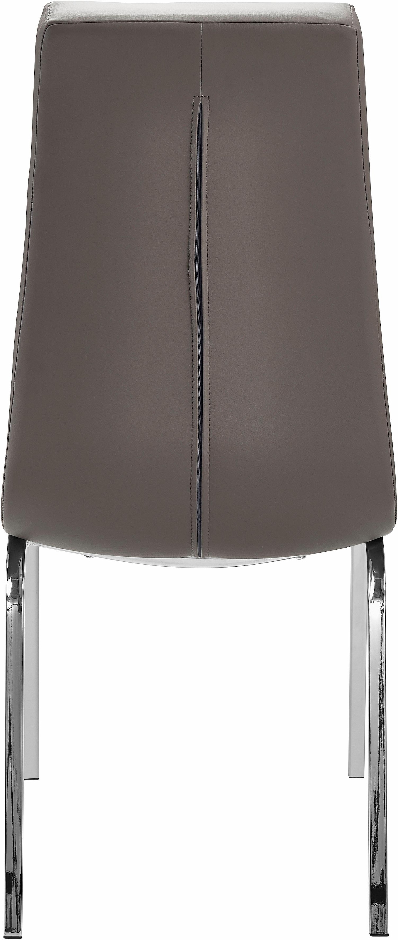 INOSIGN Chaise à 4 pieds »Lila« (Set) 2 cuis(2 Stück) Bezug in Kunstleder, verchromtes Metallgestell