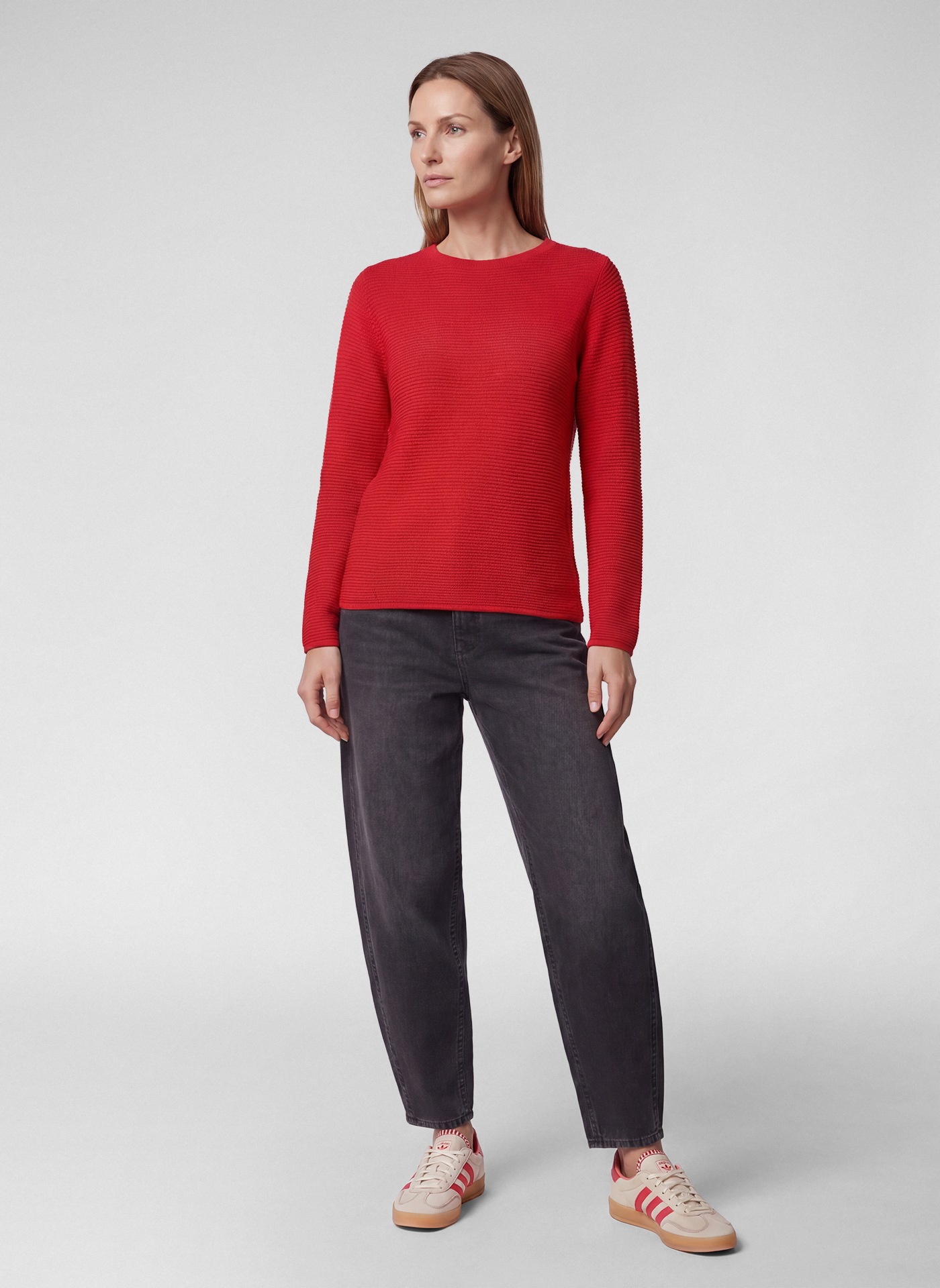 Rabe Pull en tricot avec texture fine / col rond