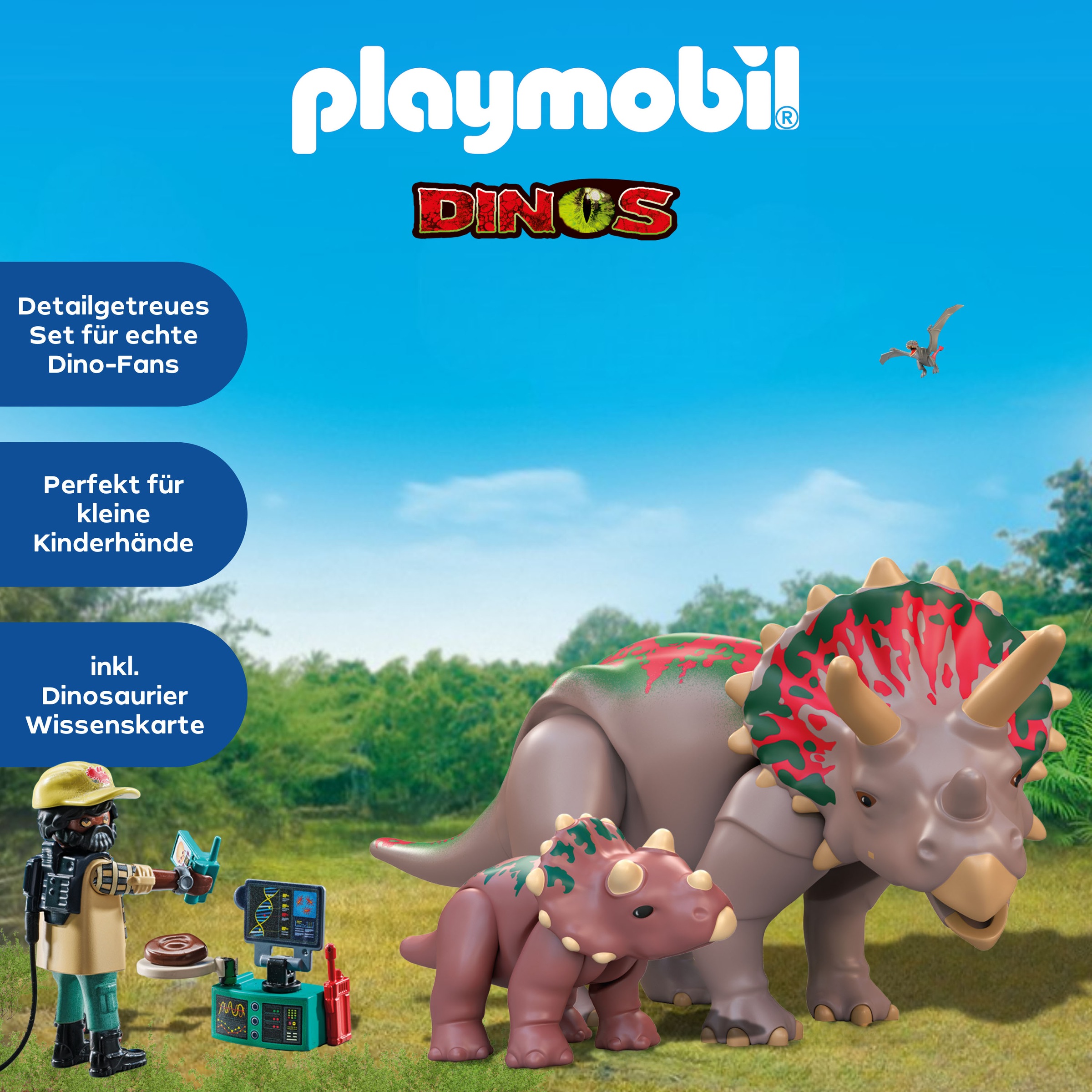 Playmobil® Jeu de construction »Triceratops mit Jungtier (71821), Playmobil Dinos«
