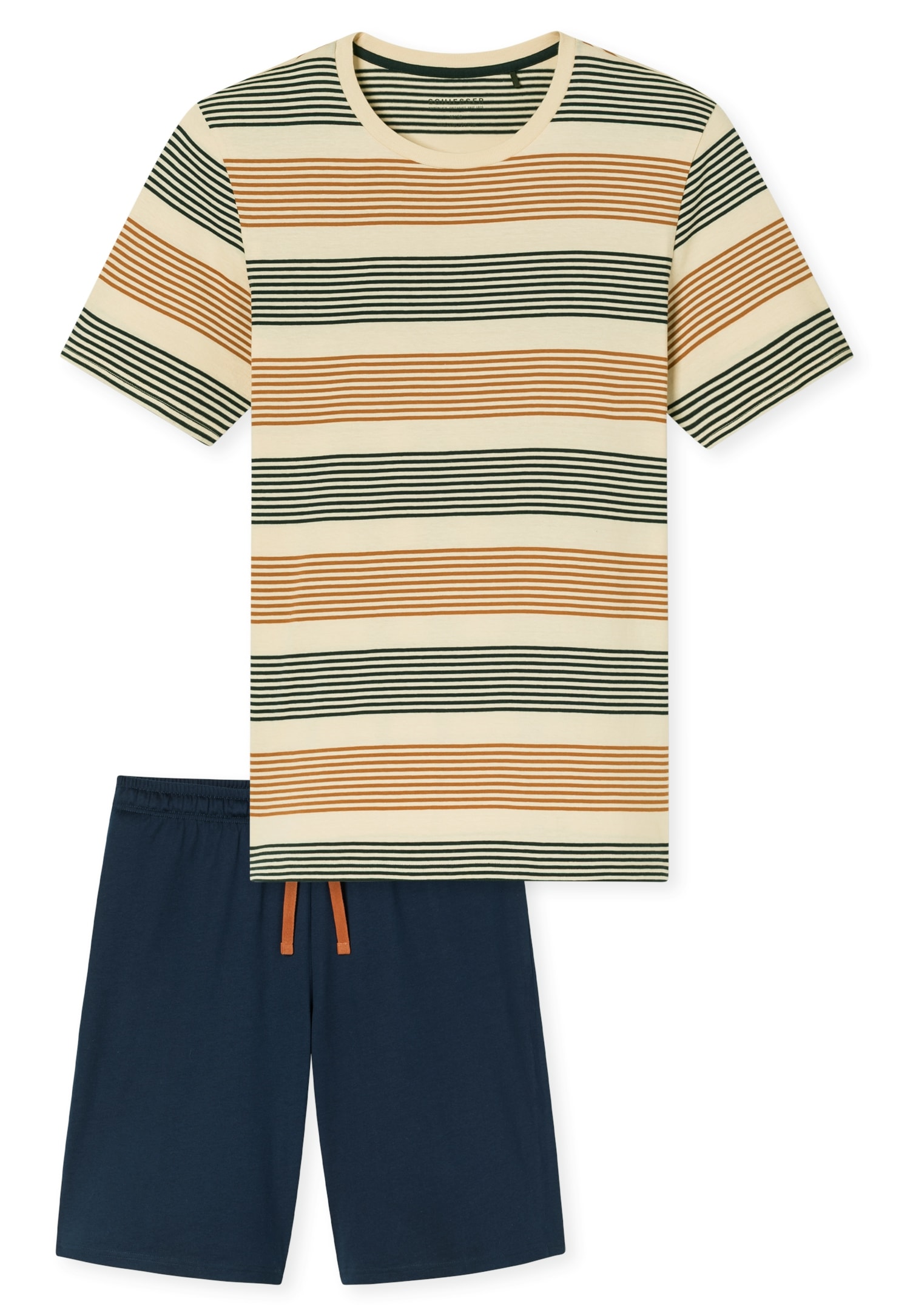 Schiesser Shorty »Casual Nightwear« 2 mit Rundhalsausschnitt und kurzen Ärmeln, in Single-Jersey Qualität