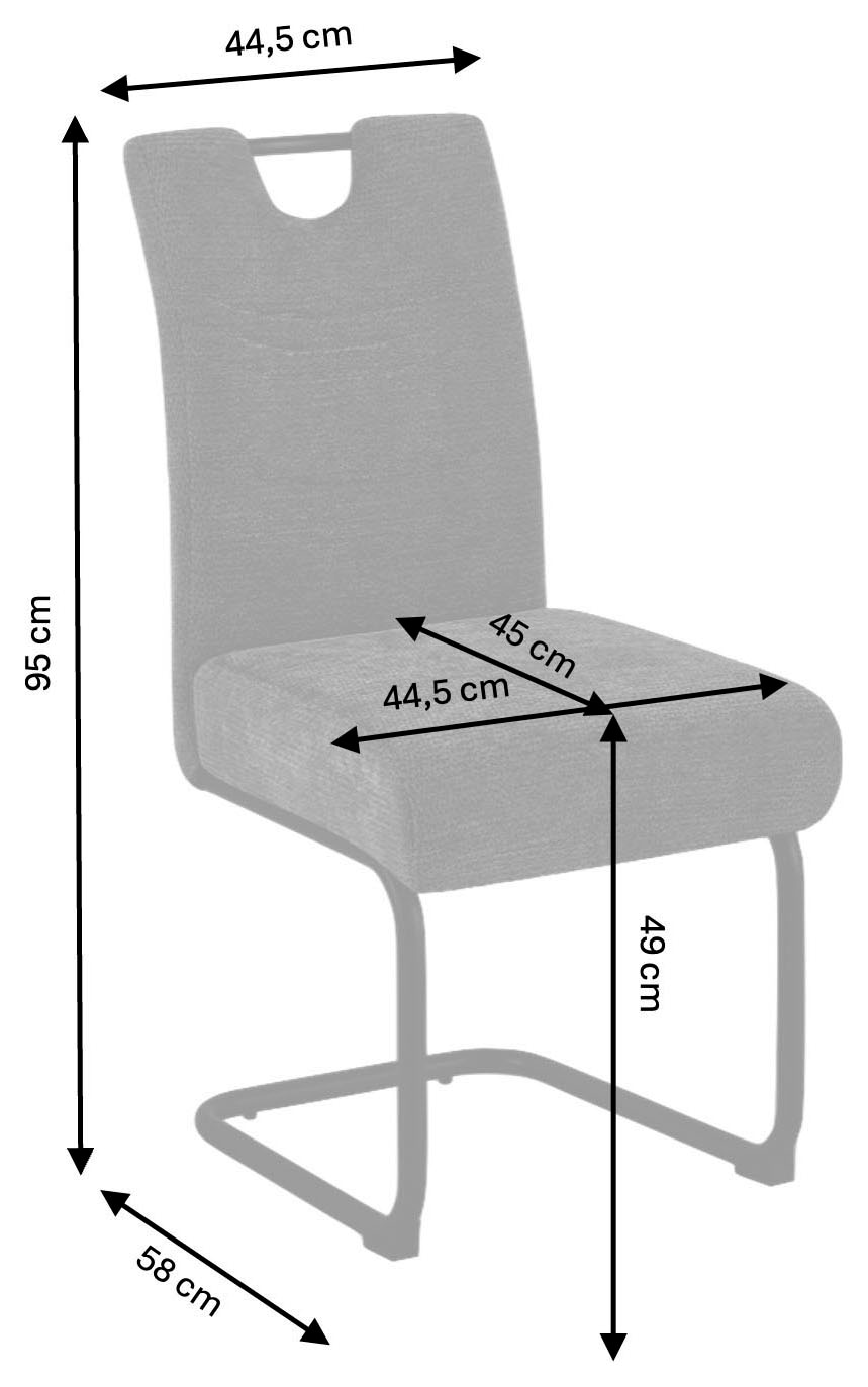 GOODproduct Chaise cantilever »Echo« (Ensemble) 2 cuischaise cantilever confortable avec ressort et poignée, charge maximale 140 kg