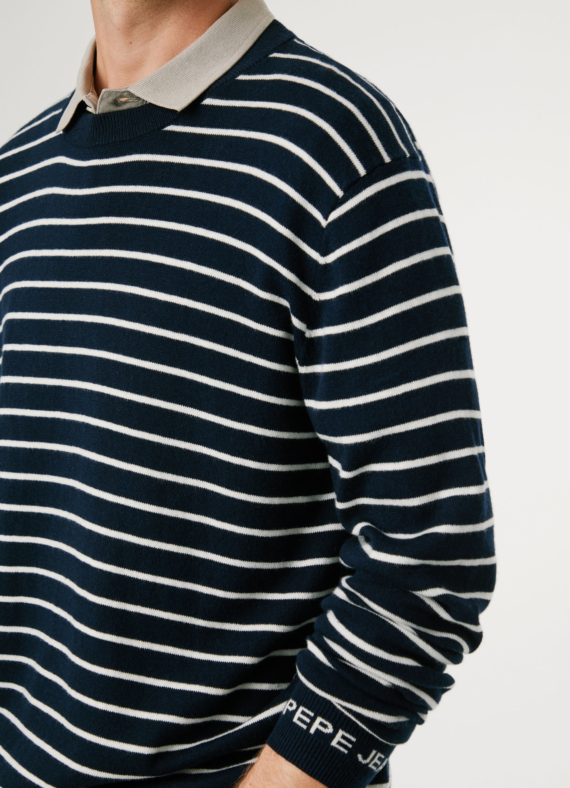 Pepe Jeans Pull à col rond »ANDRE STRIPES« mit Kaschmir-Anteil, gestreift