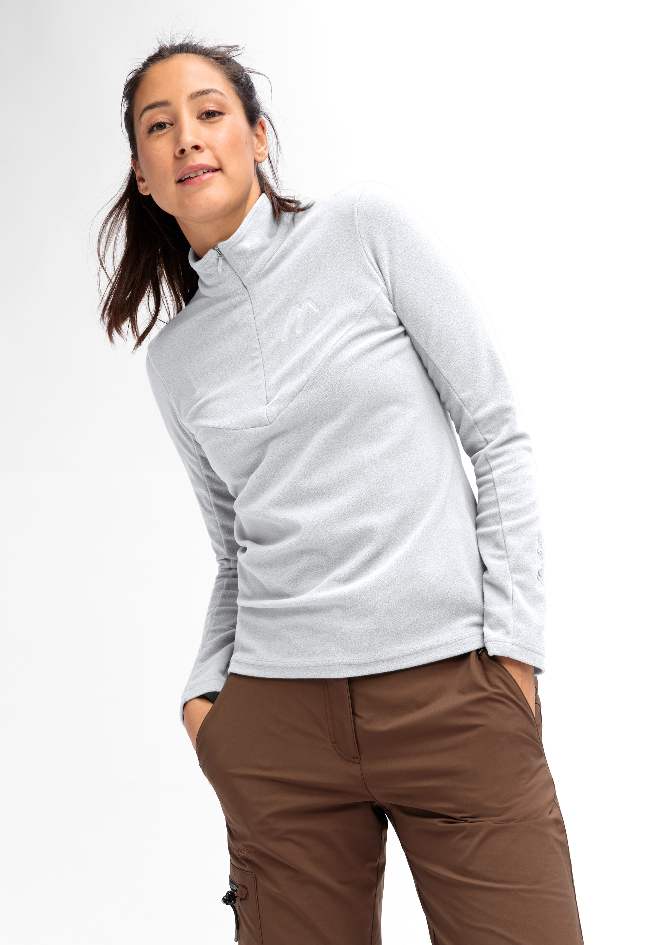 Maier Sports Fleecepullover »Denise HZ W« Damen Midlayer, pflegeleichtes Half-Zip Fleece