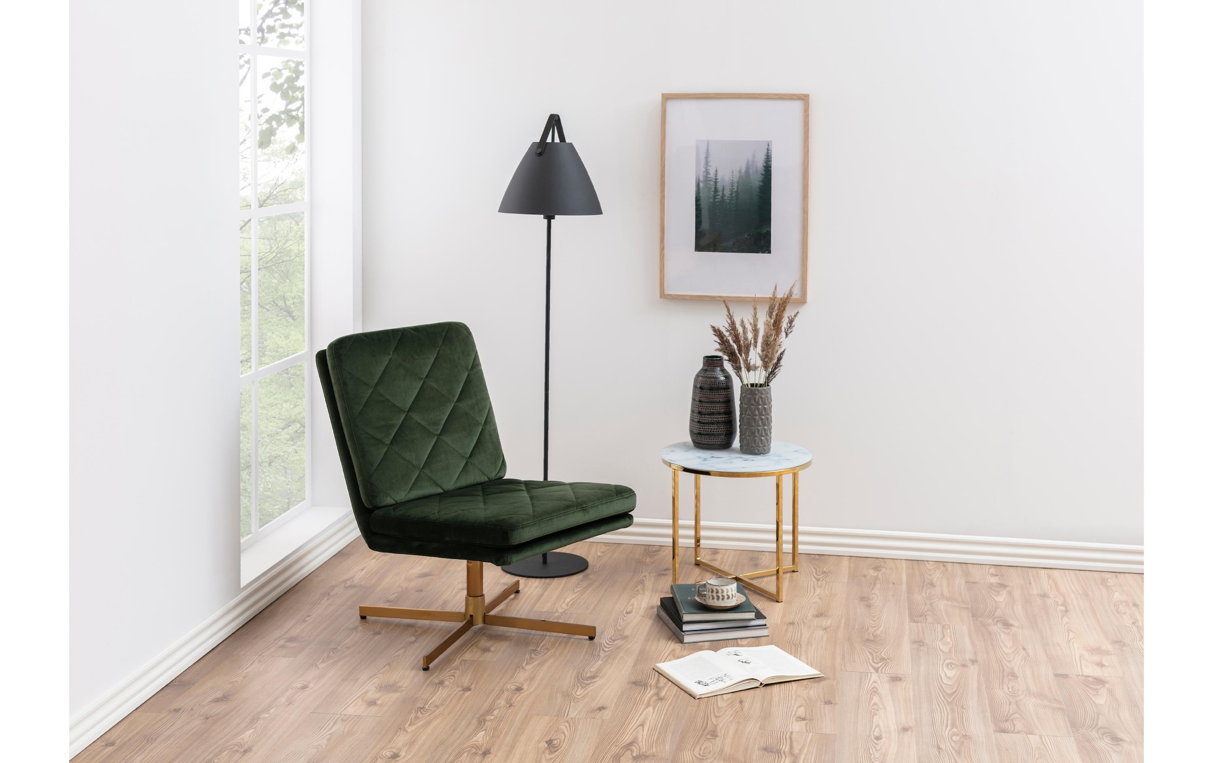 AC Design Table d'appoint »Alisma Ø 50 x 42 cm Gold/Weiss«