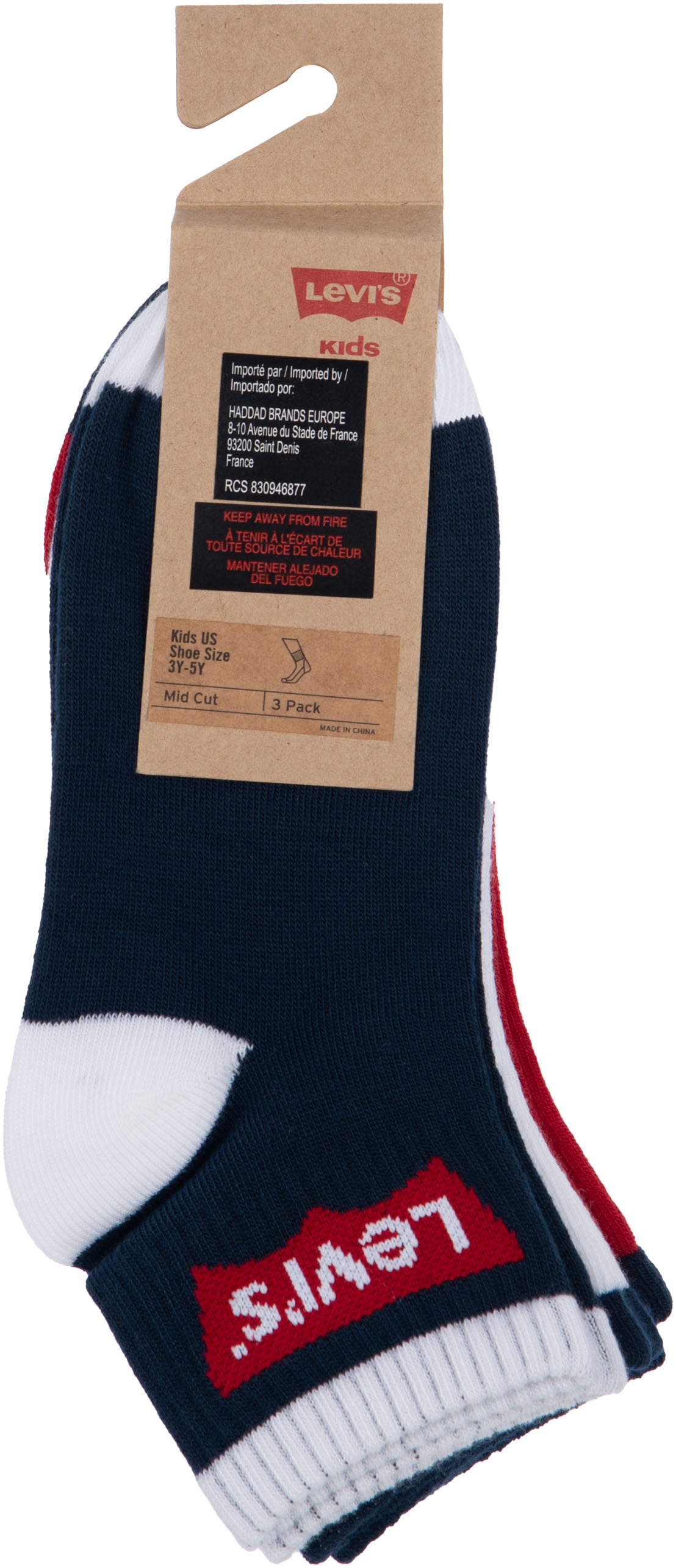 Levi's® Kids Chaussettes »BATWING MID CUT3PK« Packung, 3 cuis tlg. im 3er-Pack