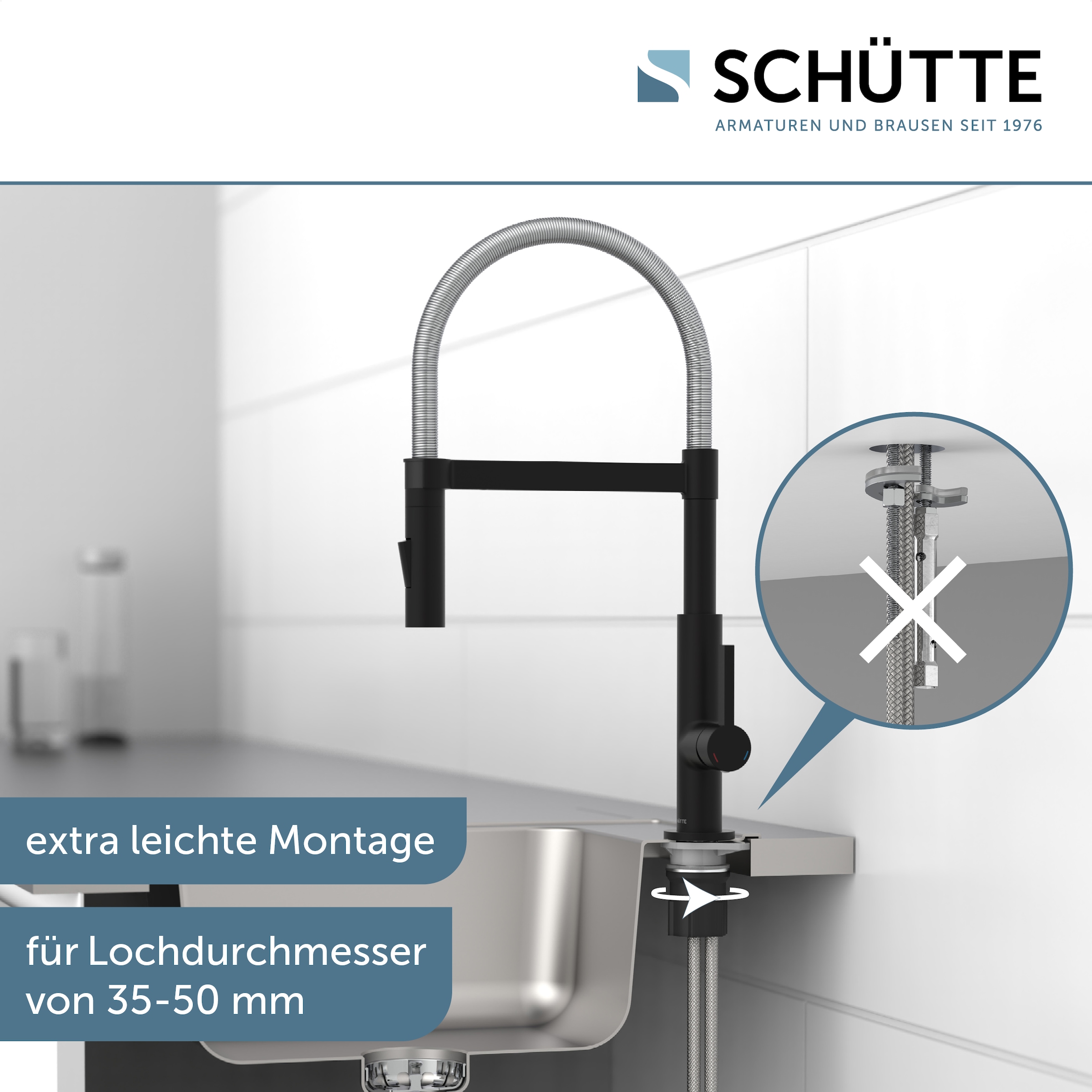 Schütte Robinet d'évier »MIAMI« energiesparende Cold-Start-Funkt., 360° schwenkbar, 2-fach verstellbar