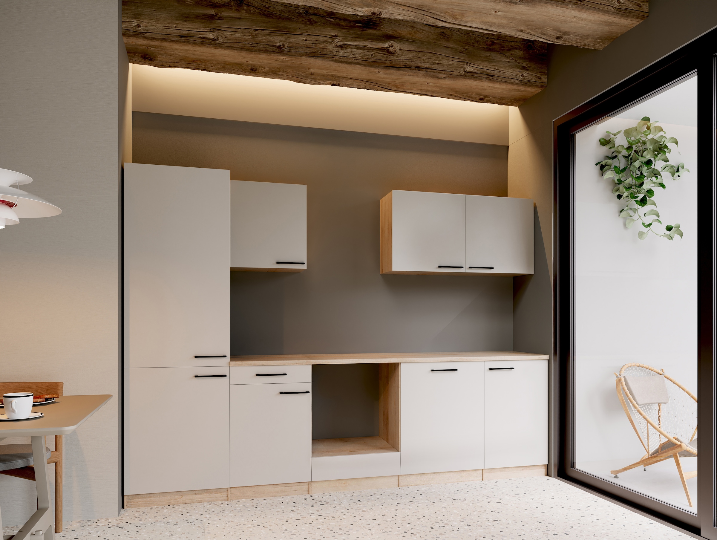 RESPEKTA Cuisine »Merle« démonté, avec éventuellement des appareils électroniques, fonction Soft Close, largeur 280 cm