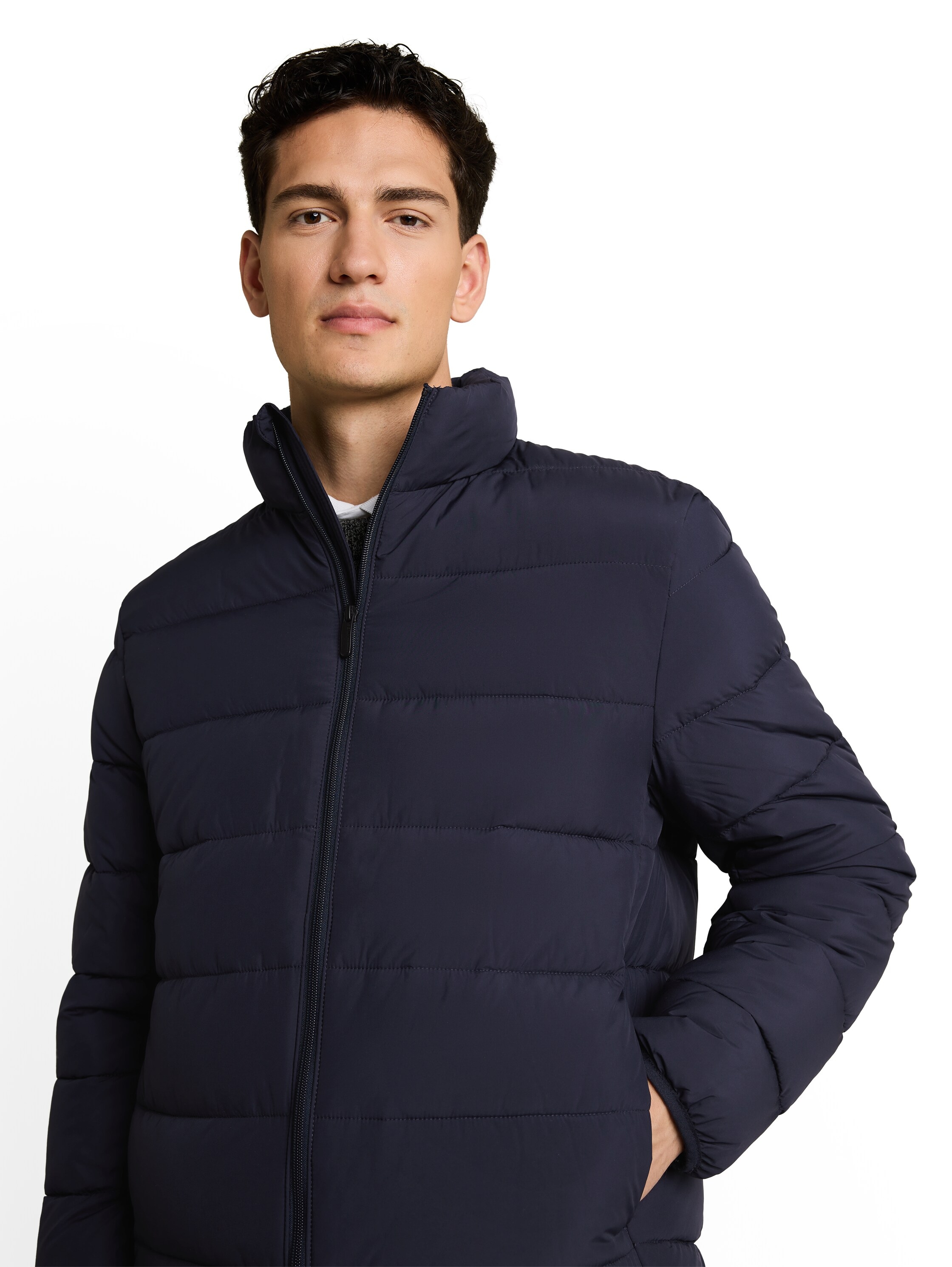 TOM TAILOR Denim Steppjacke mit Reissverschluss, aus Polyester