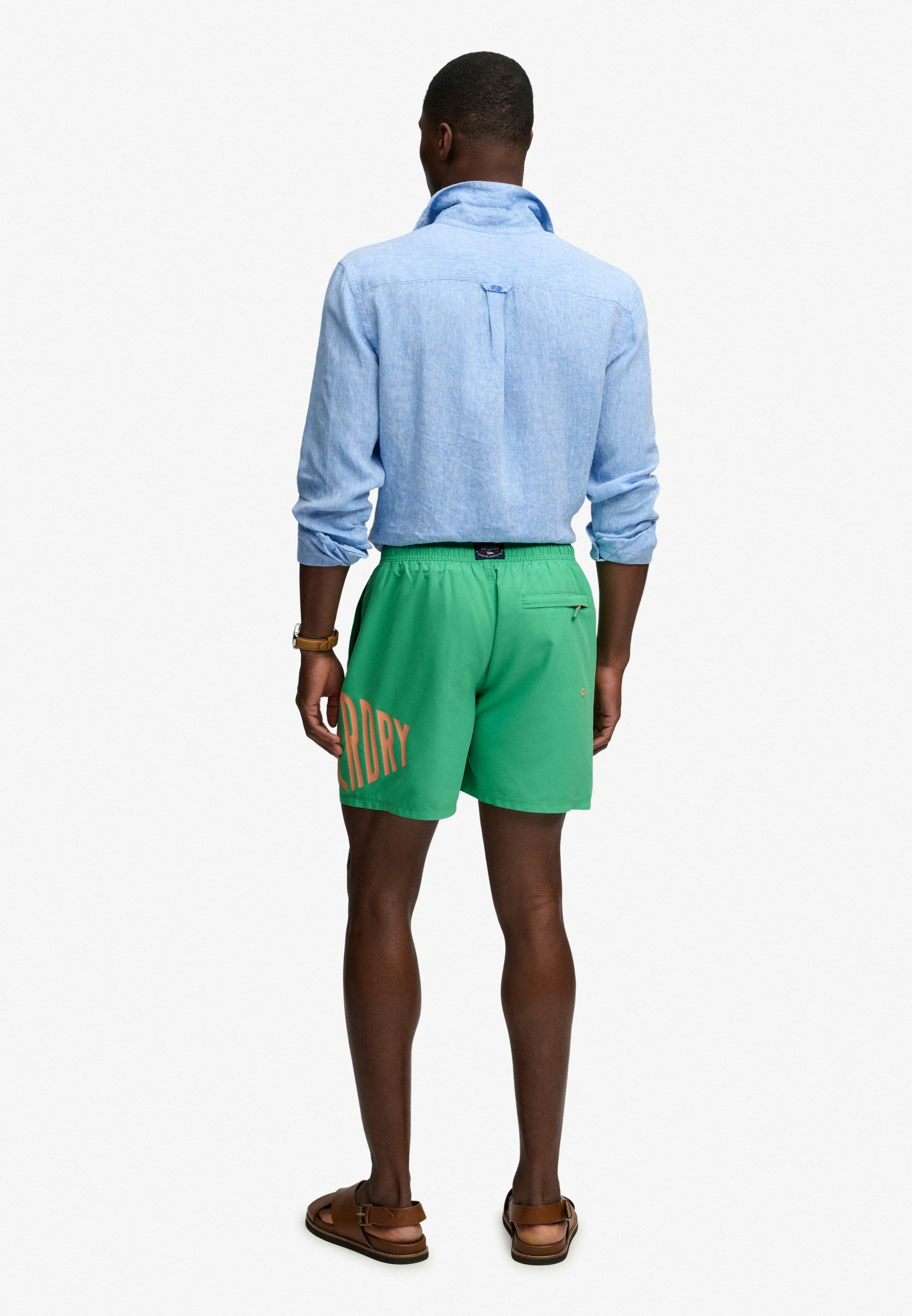 Superdry Short de bain »PRINTED LOGO 16 SWIM SHORT« coupe mode, design uni, en polyester, facile d'entretien