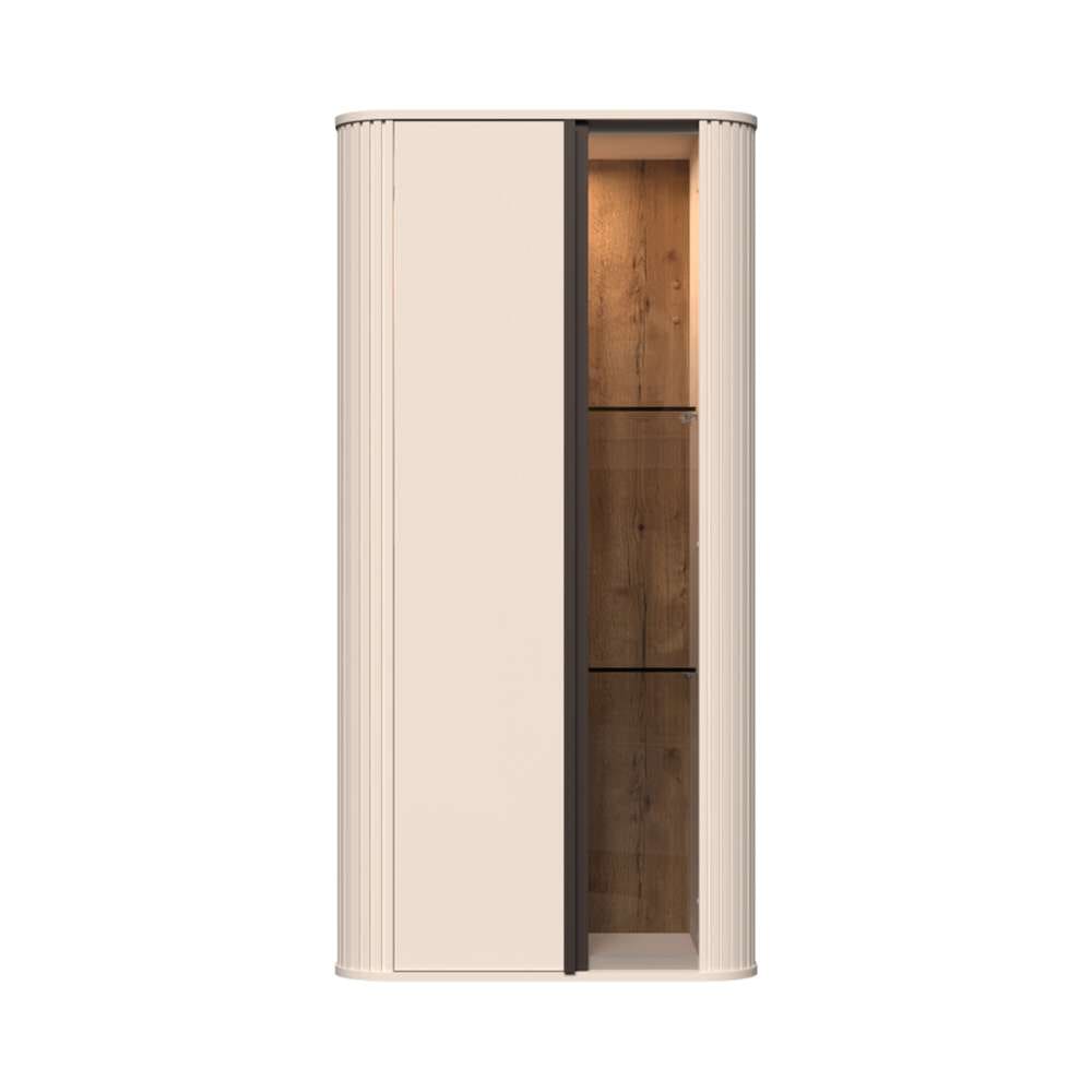 GOODproduct Vitrine suspendue »Rondo, Wandschrank, Schwebendes Design für modernen Wohnraum« laqué UV, fonction Soft Close, éclairage, montage mural