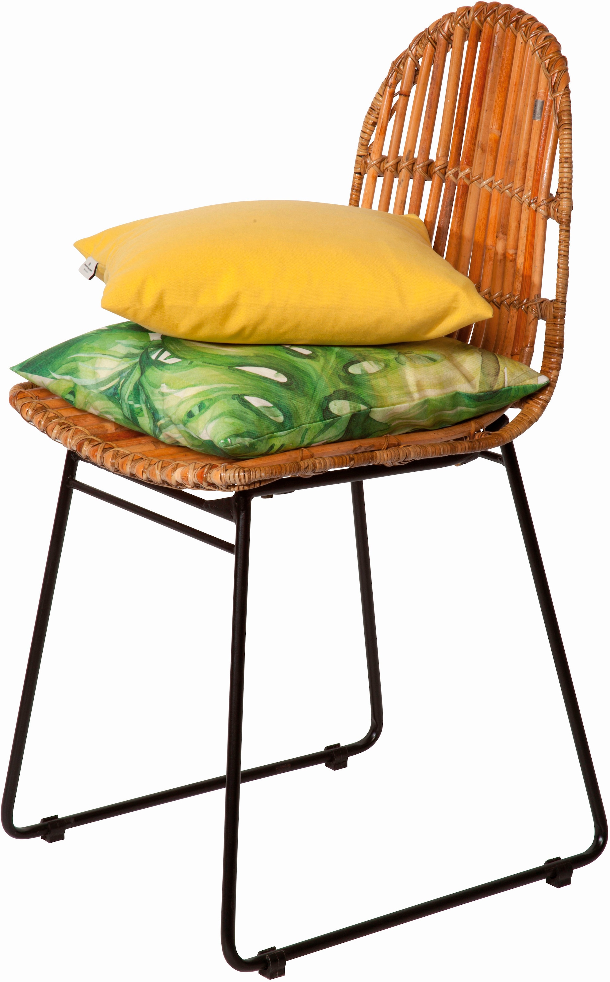 SIT Rattanstuhl »2er-Set T-Rattan Chair Natur Rattan Metall Schwarz« (Set) 2 Stk.2er Set Rattanstühle mit Metallgestell im modernen Naturdesign