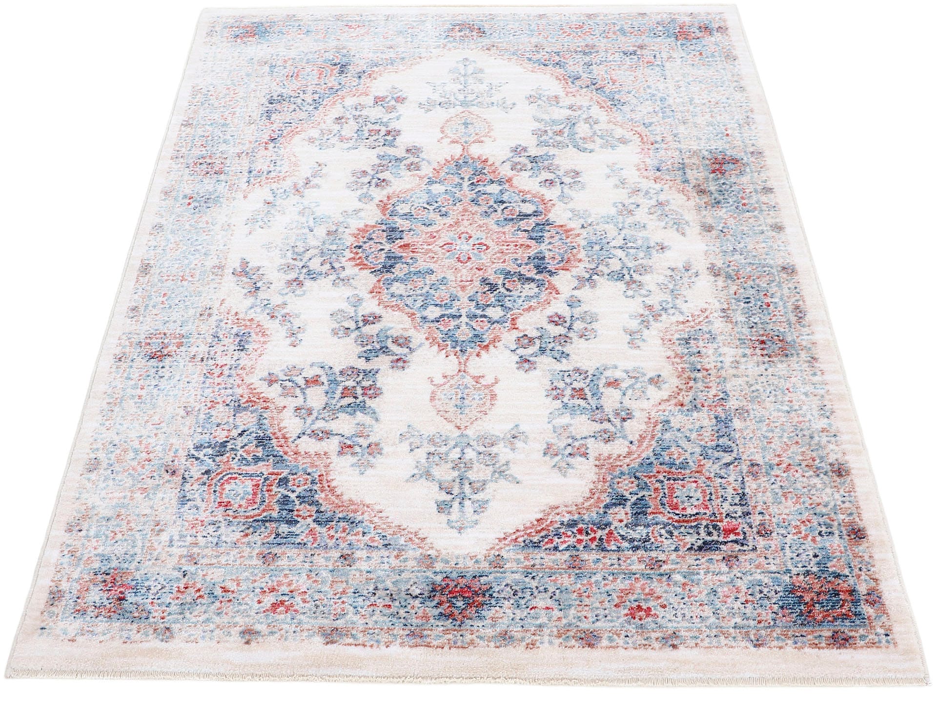 carpetfine Tapis »Phoenix« Rectangulaire 6 mm Höhe Vintage Orient Look, mit Fransen, Wohnzimmer