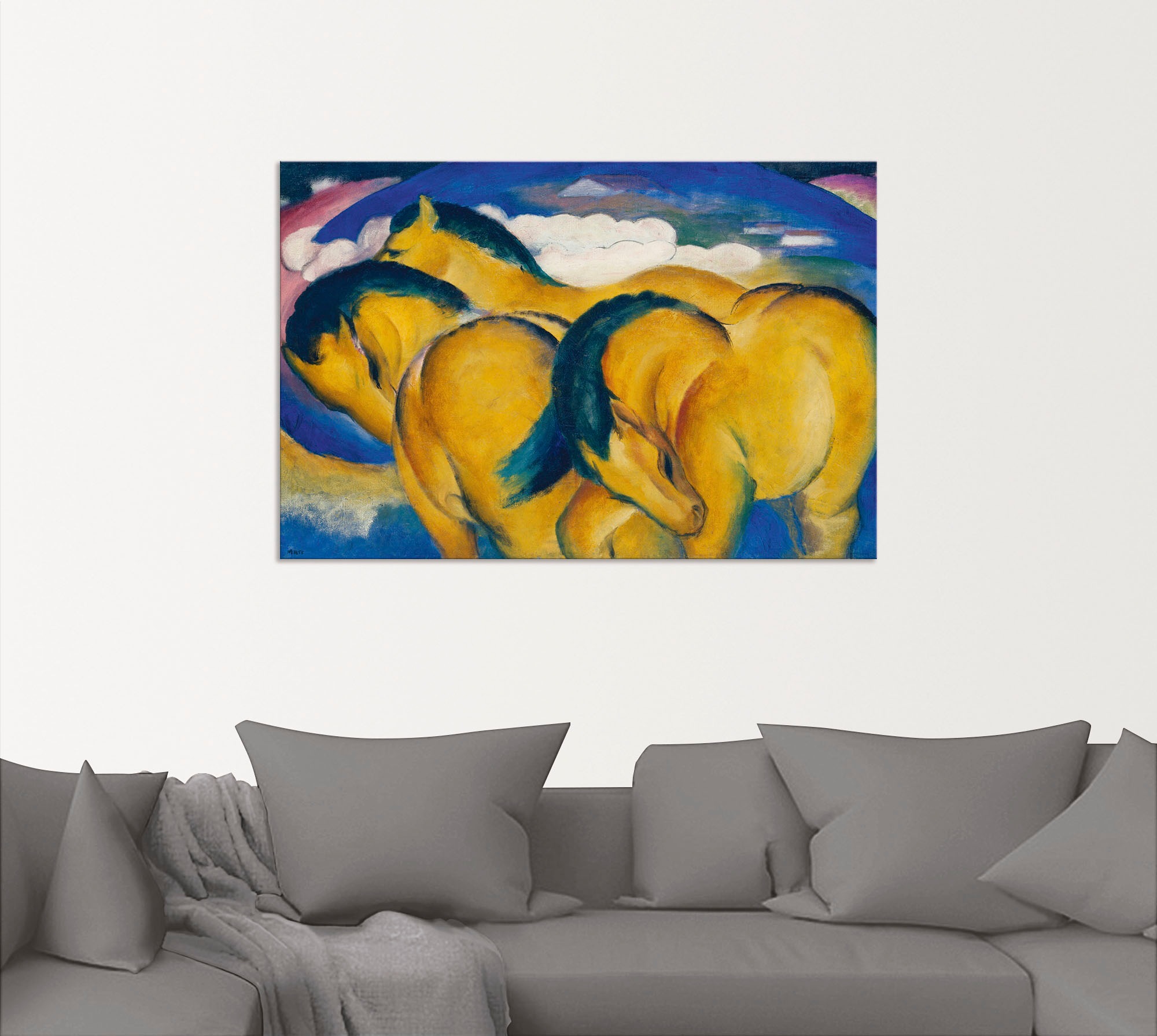 Artland Wandbild »Die kleinen gelben Pferde. 1912« Haustiere 1 Stk. tlg. als Alubild, Leinwandbild in verschied. Grössen