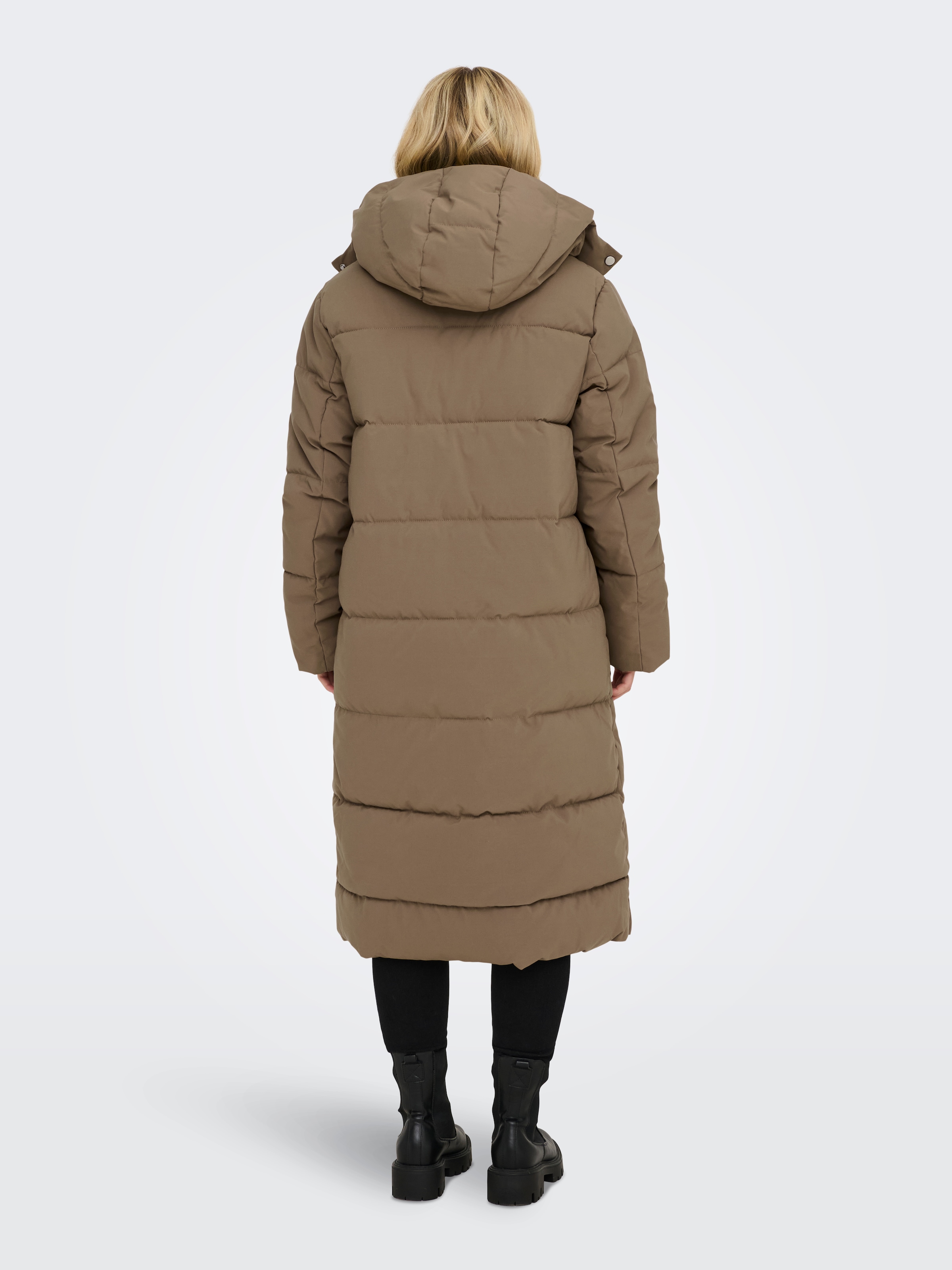 JDY Steppmantel »JDYMAJA LONG PADDED JACKET OTW YFM NOOS« mit Kapuze, verdeckter Reissverschluss