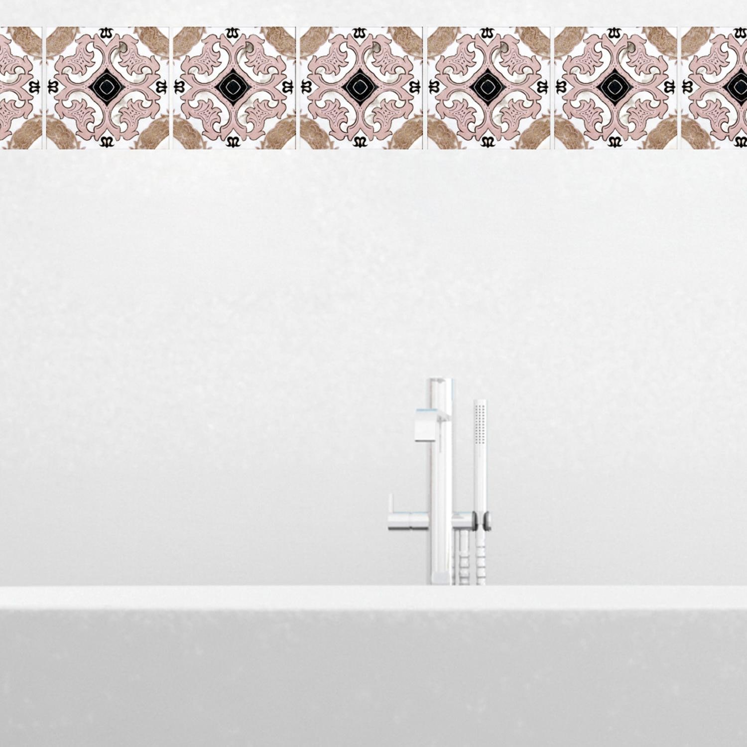 queence Autocollants pour carrelage »Mosaik Muster« Stickerfliesen, selbstklebend, Sticker, 12er Set