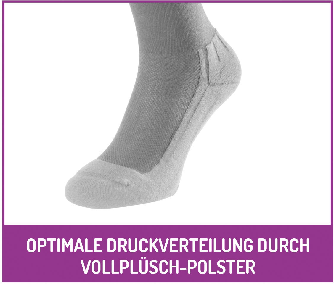 Fussgut Diabetikersocken »Venenfreund Kniestrümpfe mit Airchannel Fussbelüftung« 2 Paar tlg. verstärkte Fusspolsterung, weiter Bund, Druckentlastung, bequemer Bund