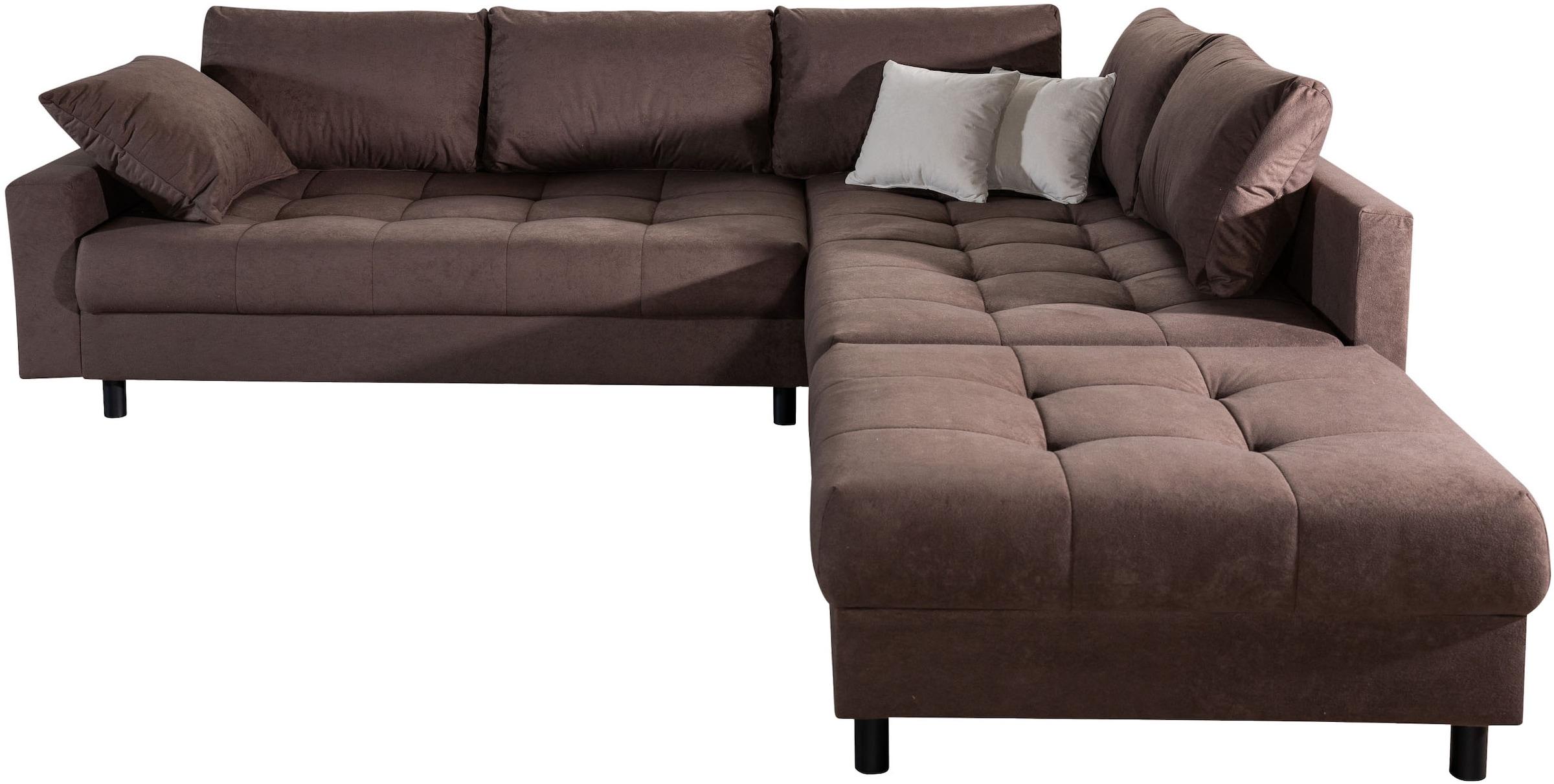COLLECTION AB Ecksofa »Toni XL L-Form 274 cm Set inkl. Hocker« Set: Sofa & Hocker, 2 Zierkissen, Bonell-Federkern