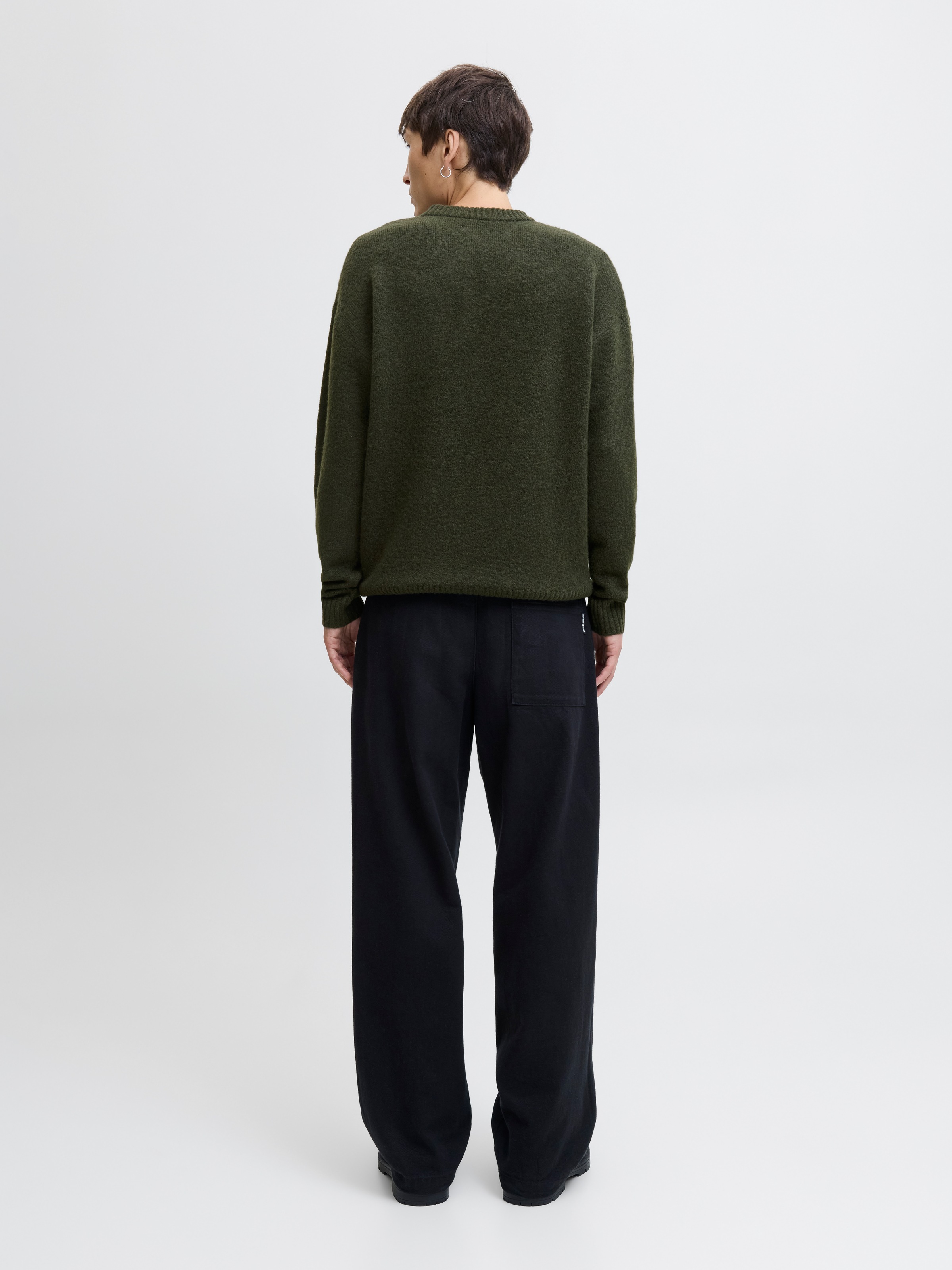 Jack & Jones Pull à col rond »JJESOHO OLLIE KNIT CREW NECK SN« mélange de matières, coupe décontractée