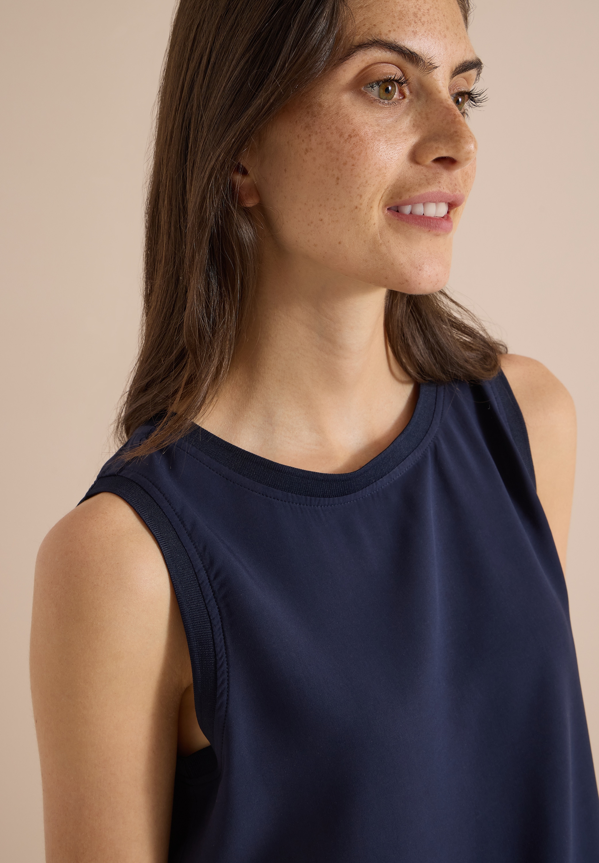 Cecil Top chemisier T-shirt d'été, viscose, sans manches