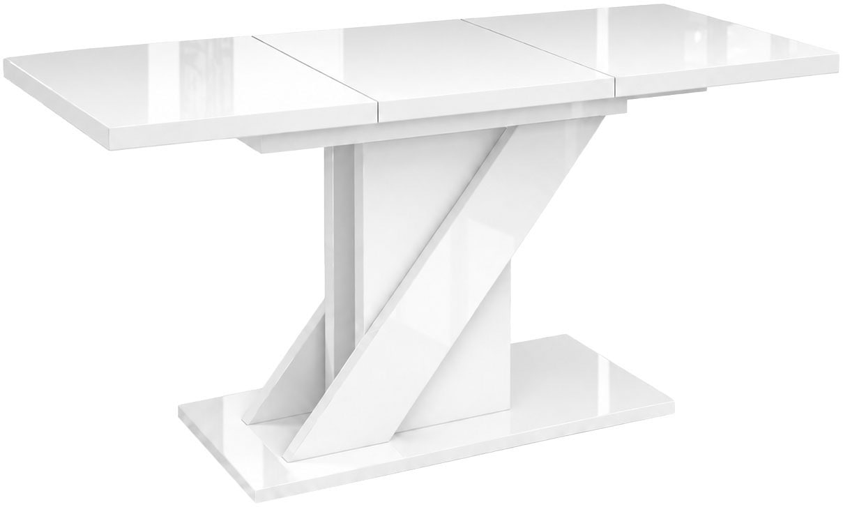 GOODproduct Table de salle à manger »Veneto, Säulentisch, Speisetisch, Küchentisch, ausziehbar bis 160 cm« Place pour jusqu'à 6 personnes, extensible grâce à une rallonge