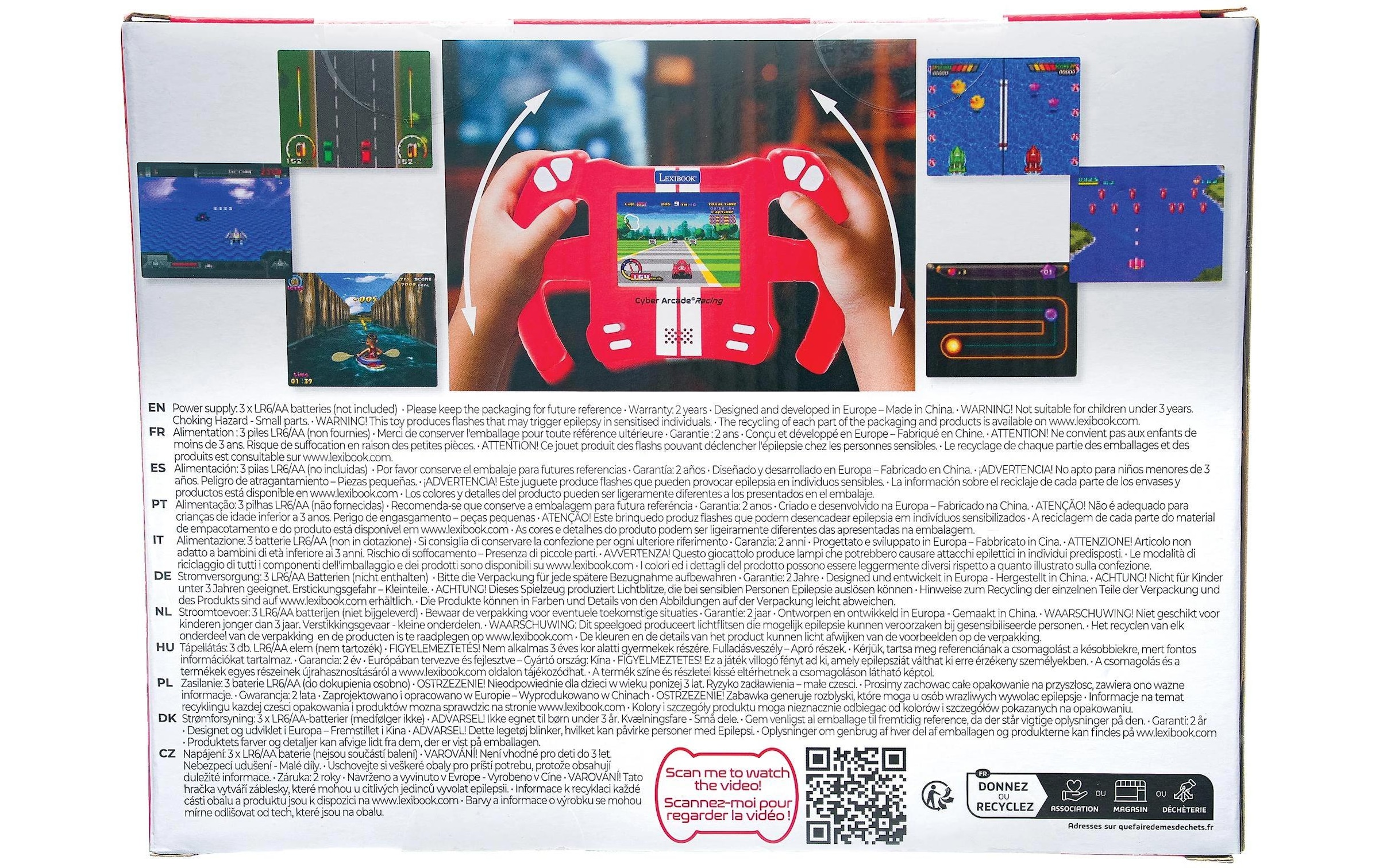 Lexibook® Spielekonsole »Lenkrad-Konsole Cyber Arcade Racing«