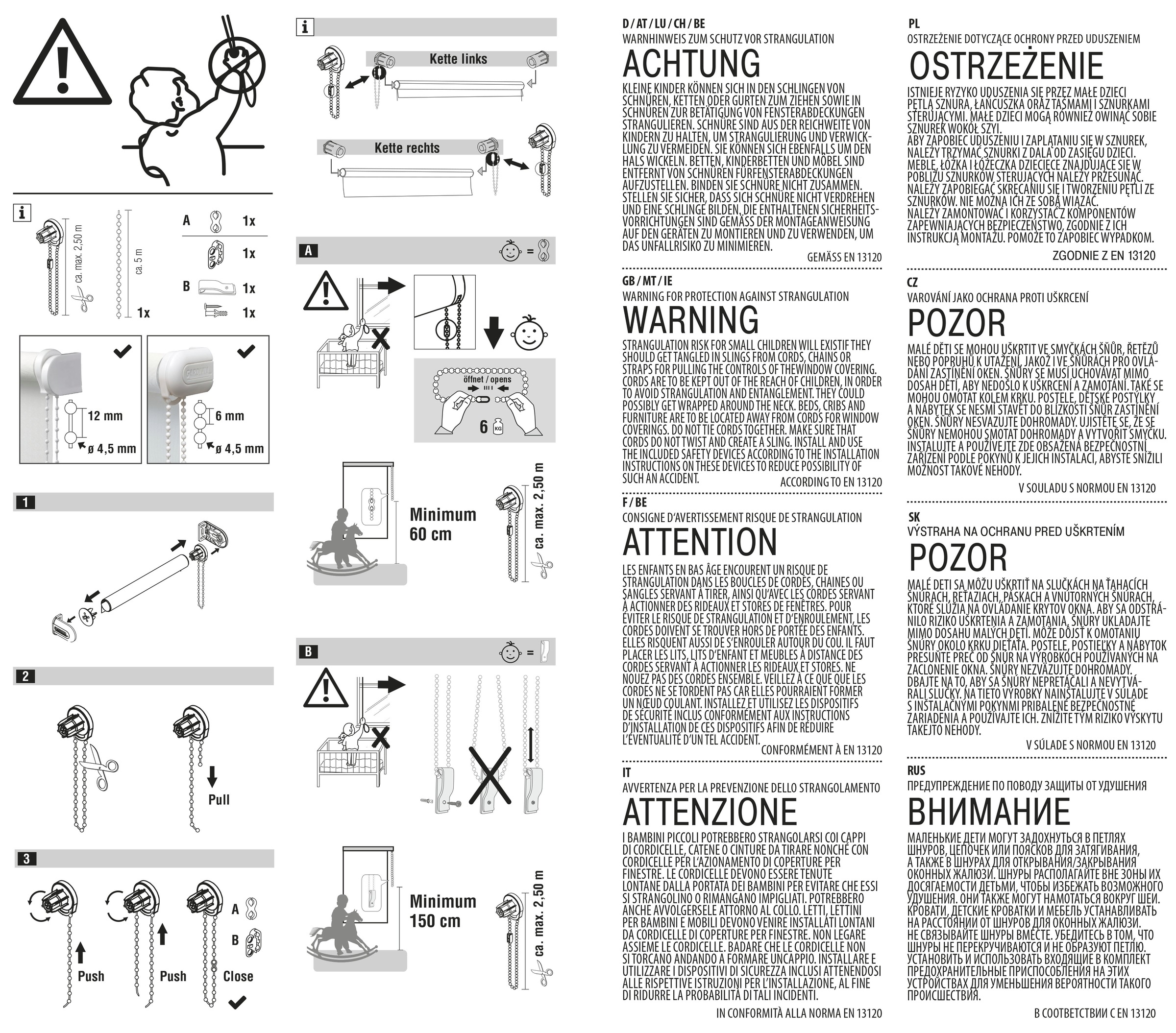 GARDINIA Store à tirage latéral »Rollo-Kette« für Seitenzugrollo