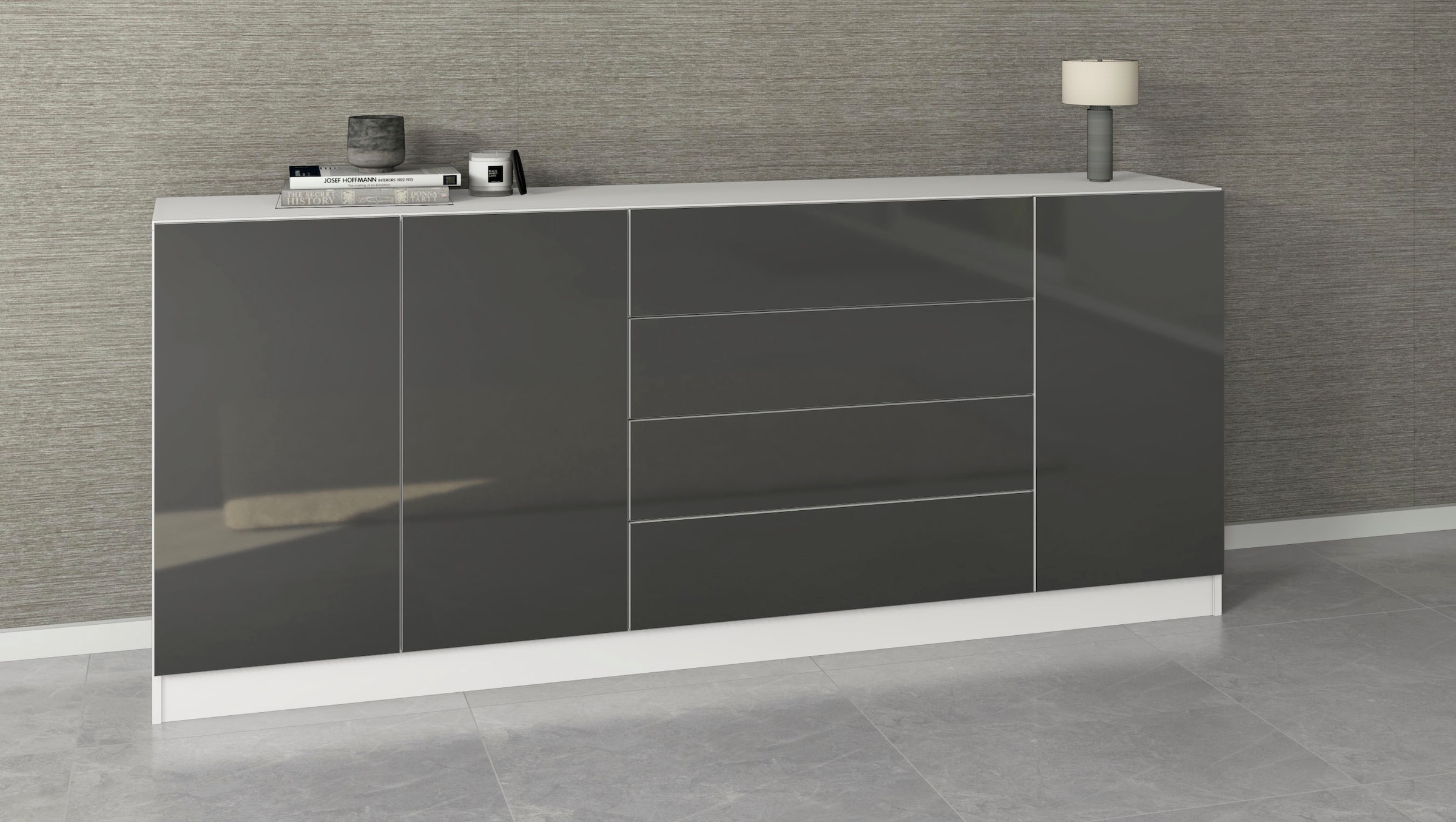 borchardt Möbel Sideboard »Vaasa, Kommode mit 3 Türen und 4 Schubkästen auf Kugelführungen« Breite 190 cm