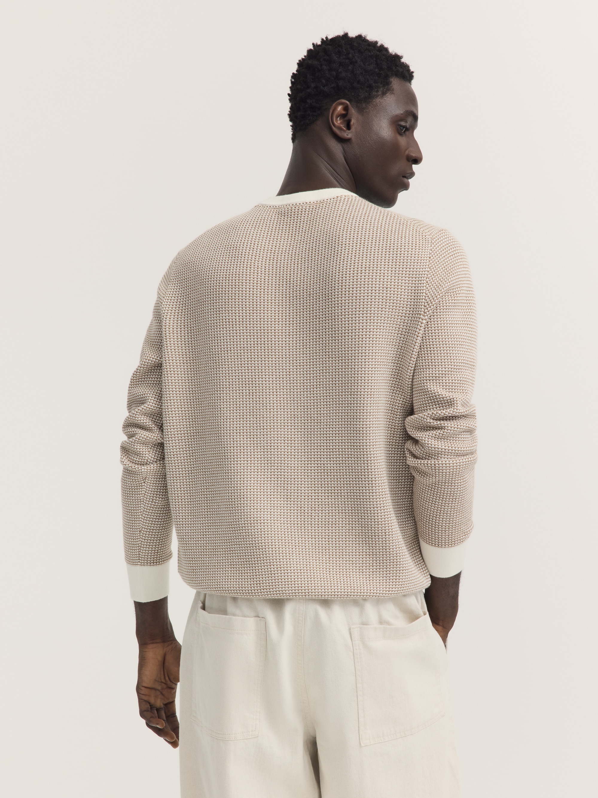 bugatti Pull à col rond »Regular Fit« aus reiner Baumwolle