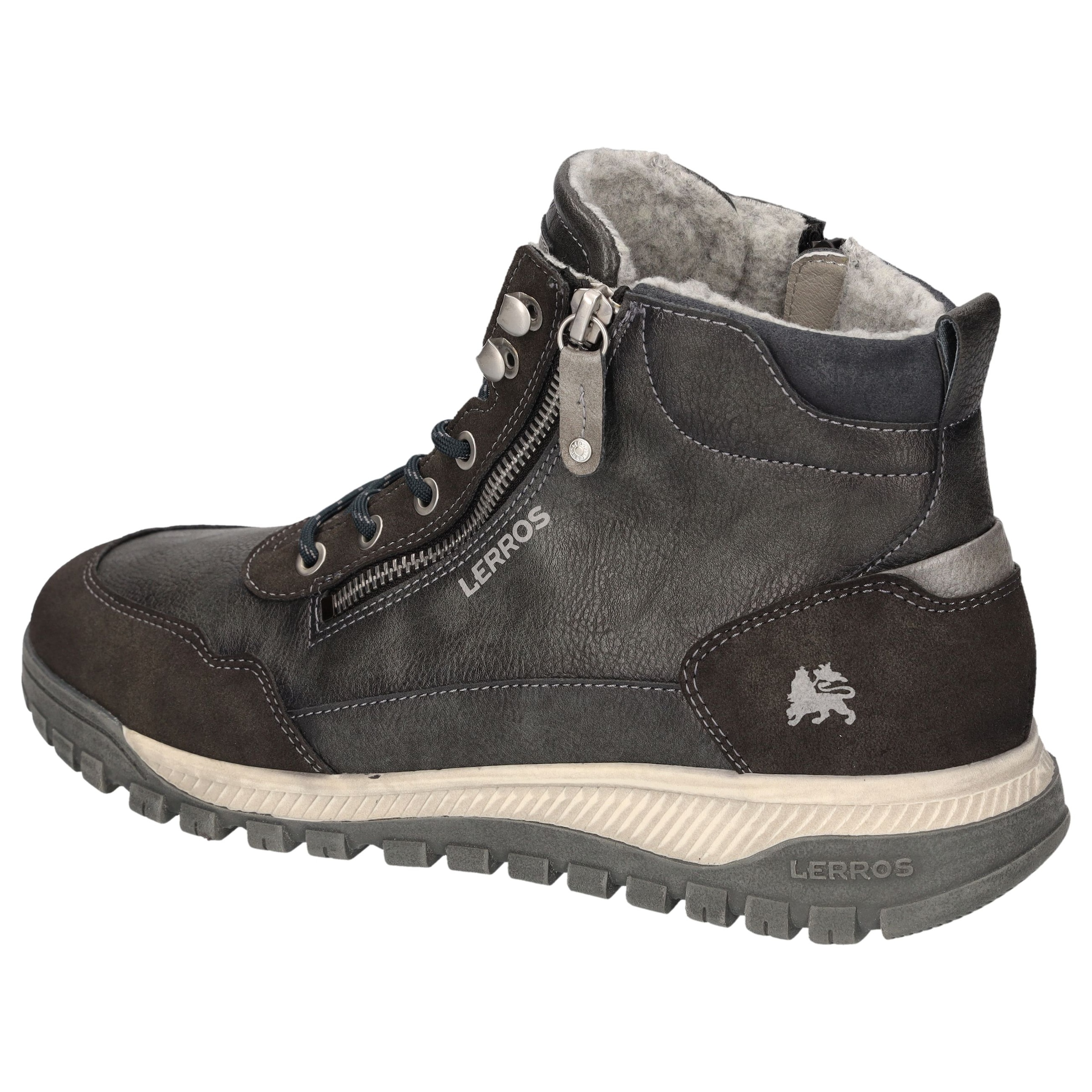 LERROS Bottes d'hiver  Bottes à lacets, bottes outdoor avec fermeture éclair décorative extérieure