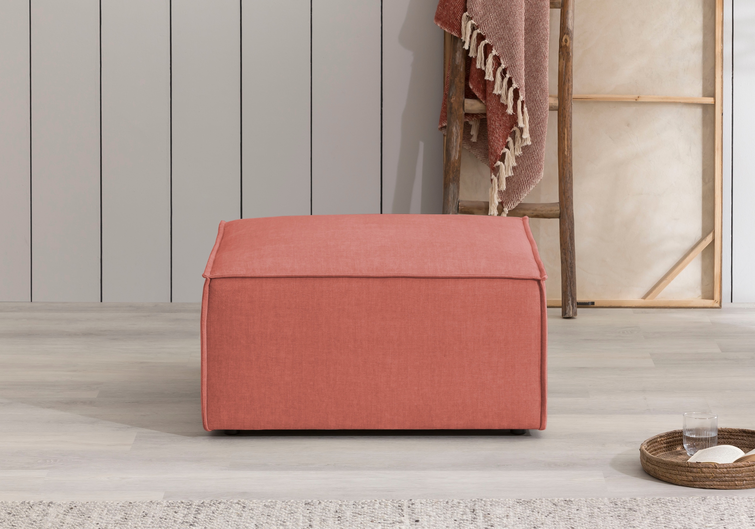 GOODproduct Tabouret »SHERWOOD Samtvelours Polsterhocker« tabouret carré, complément idéal pour le loveseat SHERWOOD