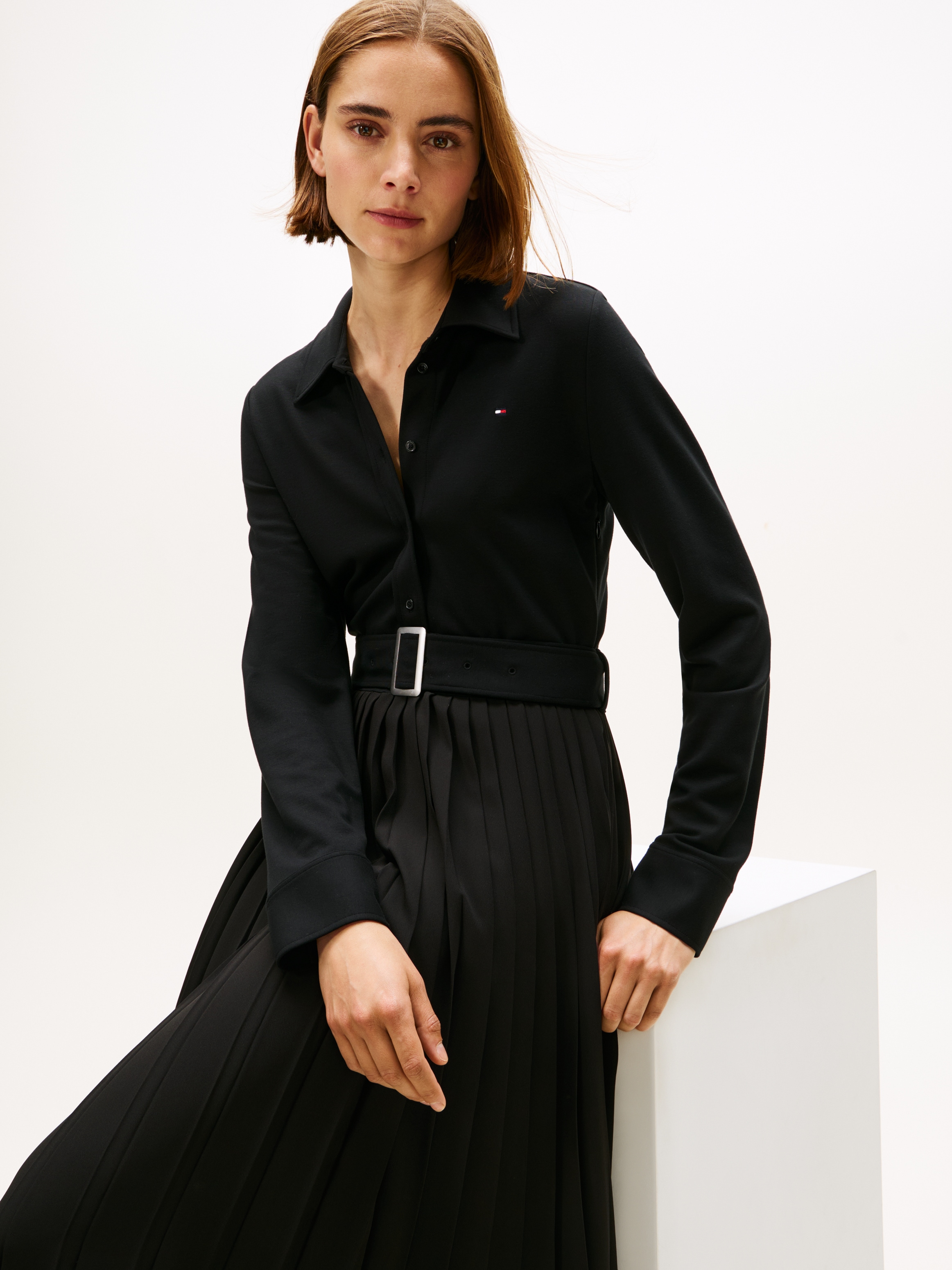 Tommy Hilfiger Polokleid »INTERLOCK MIX MEDIA POLO DRS LS«