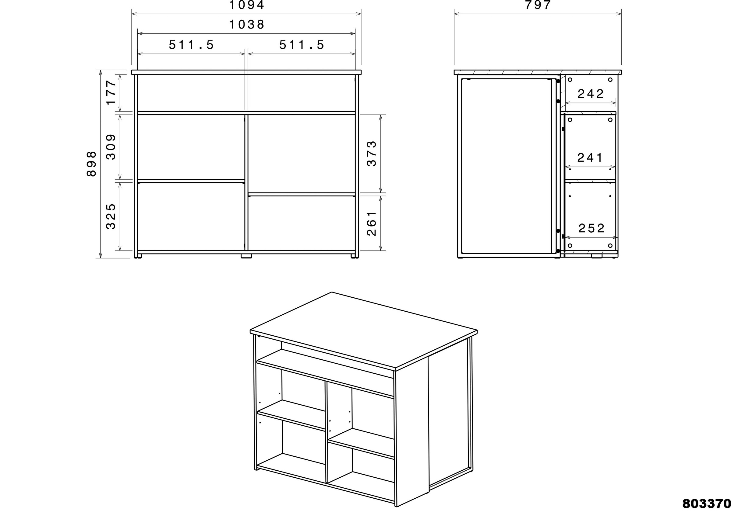 Parisot Set d'armoires »Fumay, Individuell stellbar« Ensemble, 2 cuis tlg.