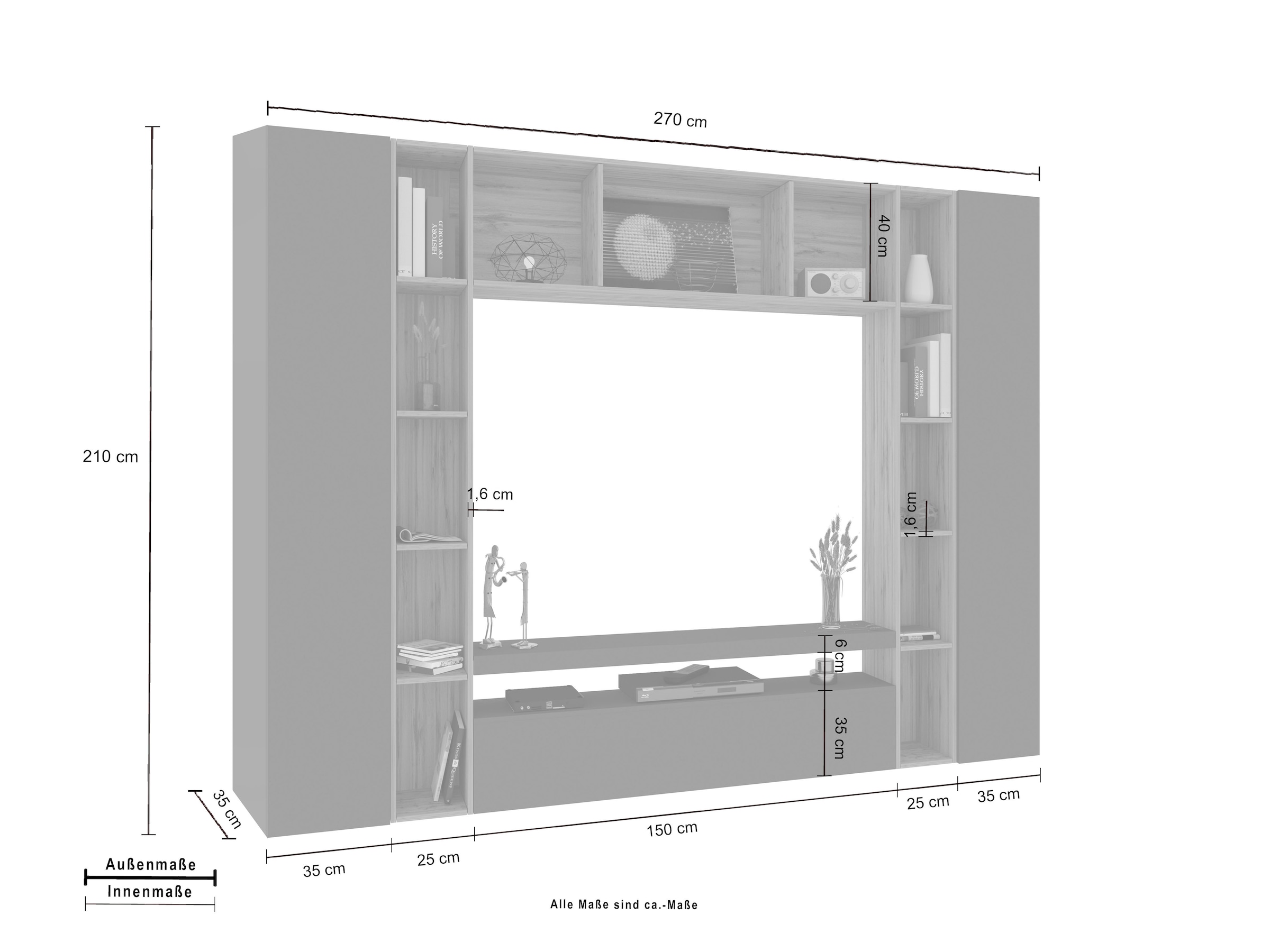 INOSIGN Meuble mural »Brooklyn« 6 cuis tlg.
