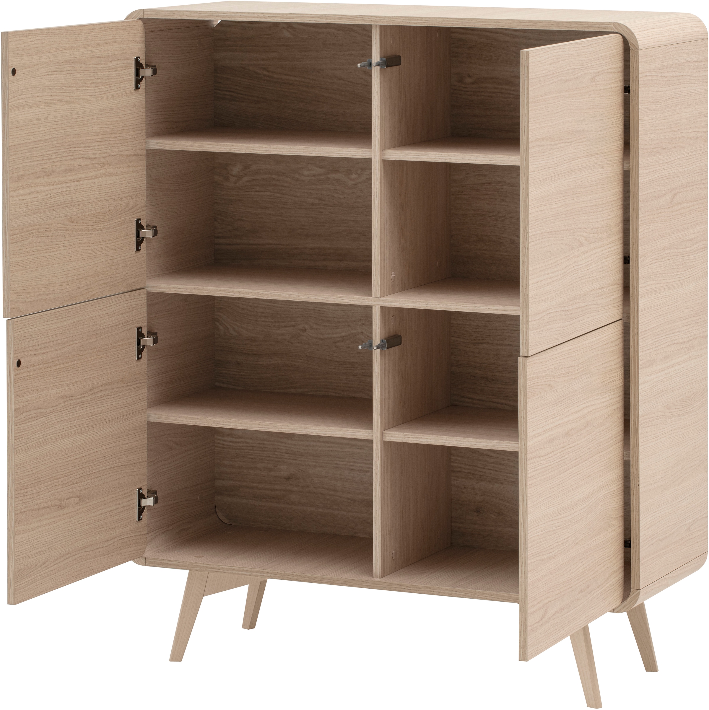 Home affaire Buffet haut »Torsby, moderner Schrank, Stauraumelement in Eiche Natur, 108 cm breit« abgerundete Ecken, ausreichend Stauraum, vielseitig einsetzbar