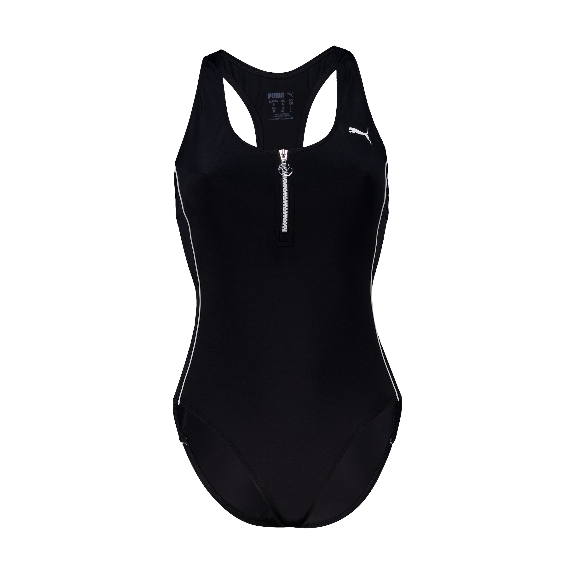 PUMA Badeanzug »PUMA SWIM WOMEN T7 SWIMSUIT« mit tiefem Rundhalsausschnitt und Reissverschluss