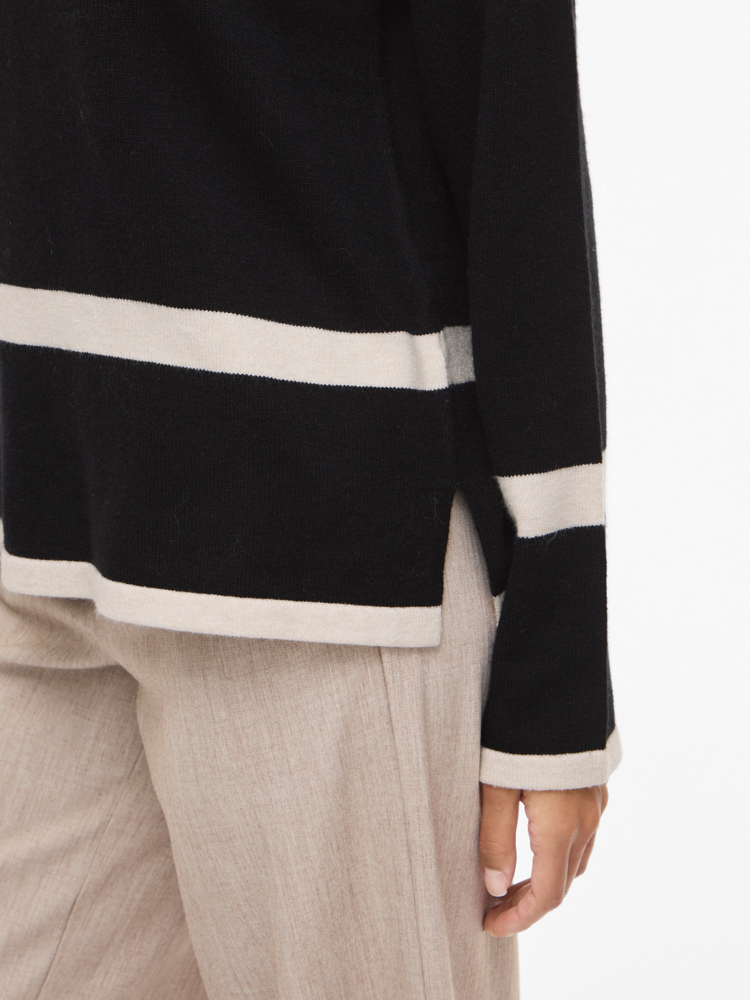 Vila Pull à col rond »VIRIL O-NECK OVERSIZE L/S KNIT TOP- NOOS« Materialmix, oversize