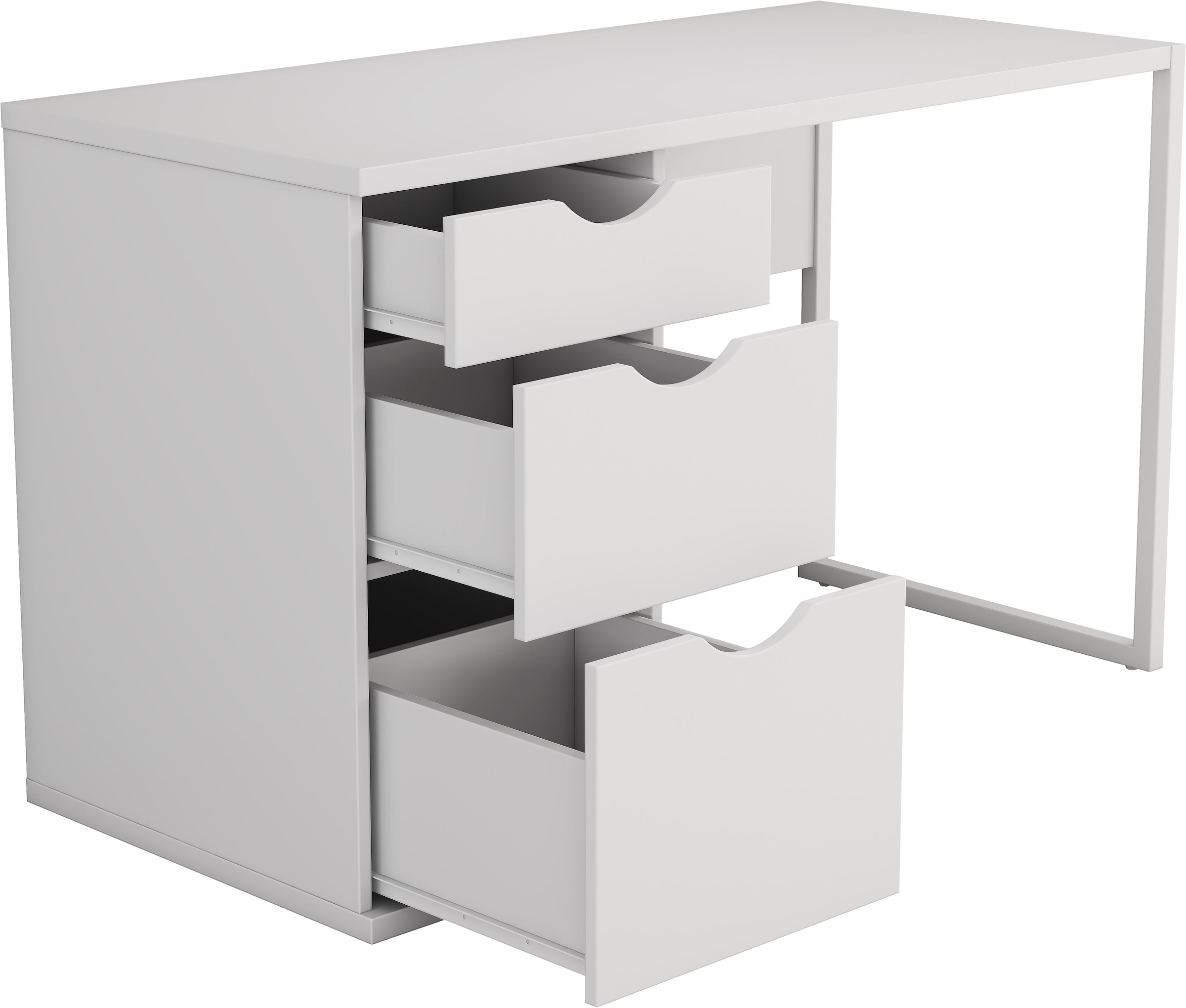 GOODproduct Schreibtisch Set,  mit Schubladen, im modernen skandinavischen Design, Breite 120 cm