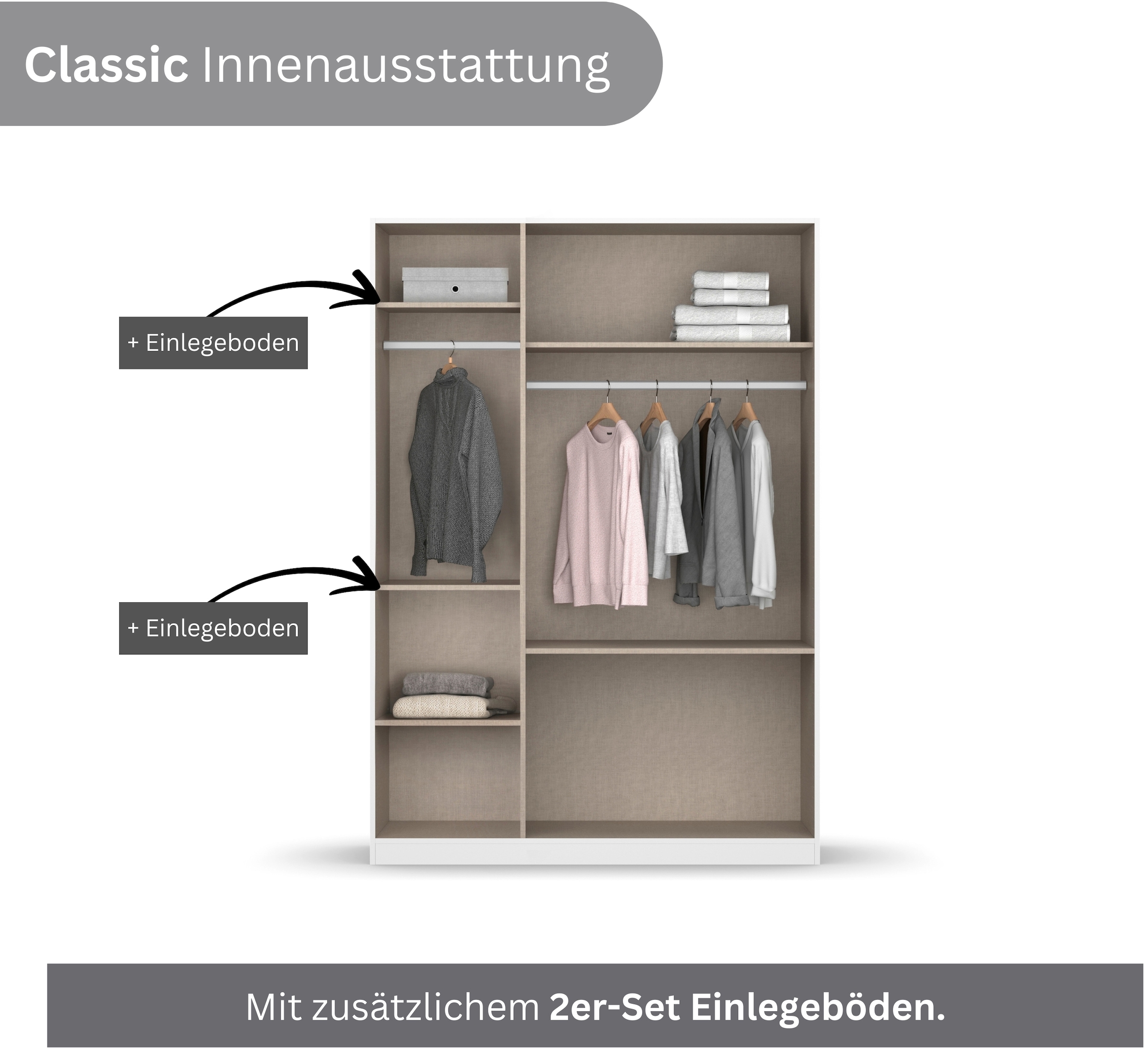 rauch »Komplettzimmer Schlafzimmer-Set (5-St.) Jugendzimmer-Set JOEL« Ensemble, Lit 90x200 ou 140x200 cm, packs d’équipement BASIC/CLASSIC/PREMIUM, 5 cuis tlg. lit 2 largeurs, table de nuit, table, caisson à roulettes, armoire MADE IN GERMANY