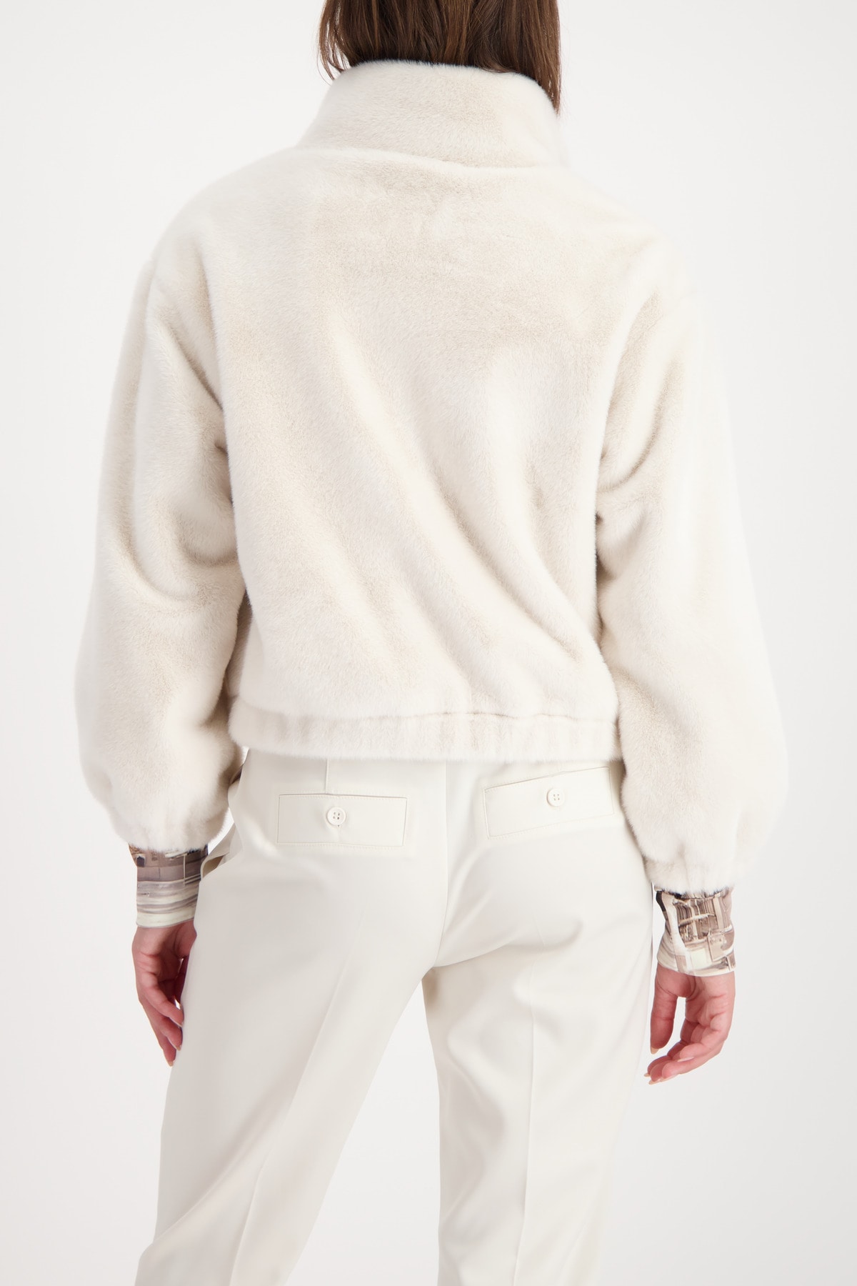 Monari Veste en fausse fourrure »Jacke fake fur« ohne Kapuze Regular fit mit Stehkragen