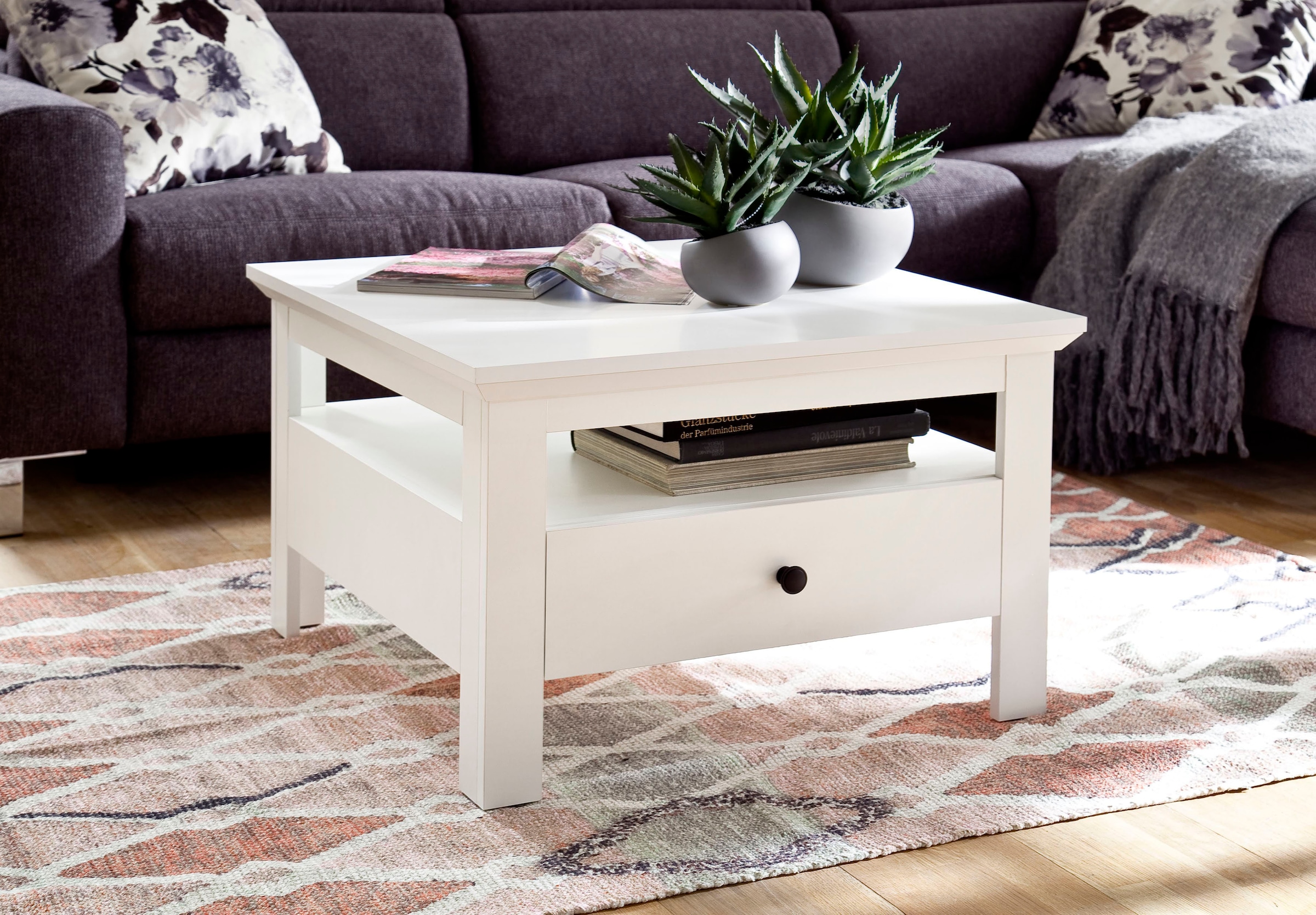 Home affaire Couchtisch »Örebro« Couchtisch mit Schubkasten & Vollauszug - (B/T/H) 70/70/46 cm