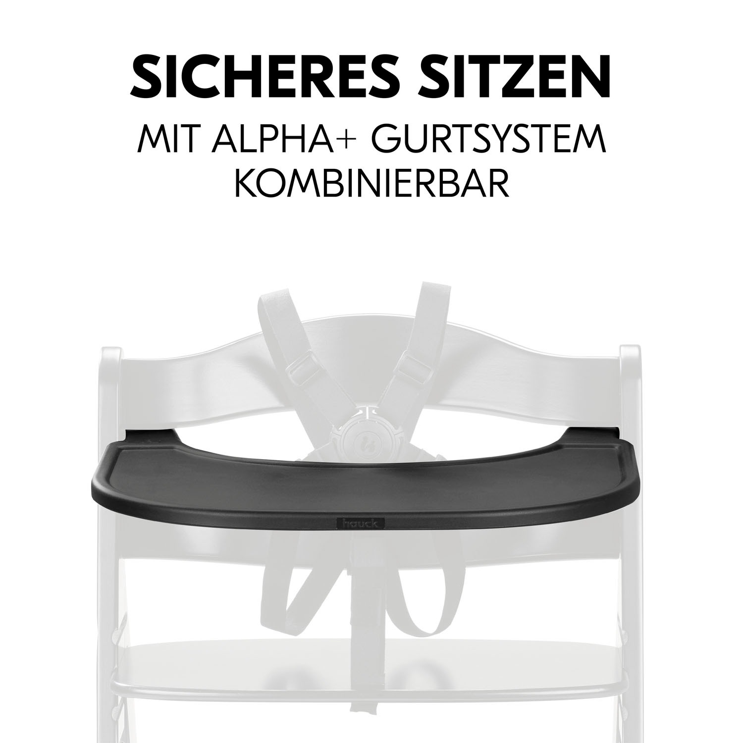 Hauck Hochstuhltablett »Alpha Click Tray, Black« aus recyceltem Material