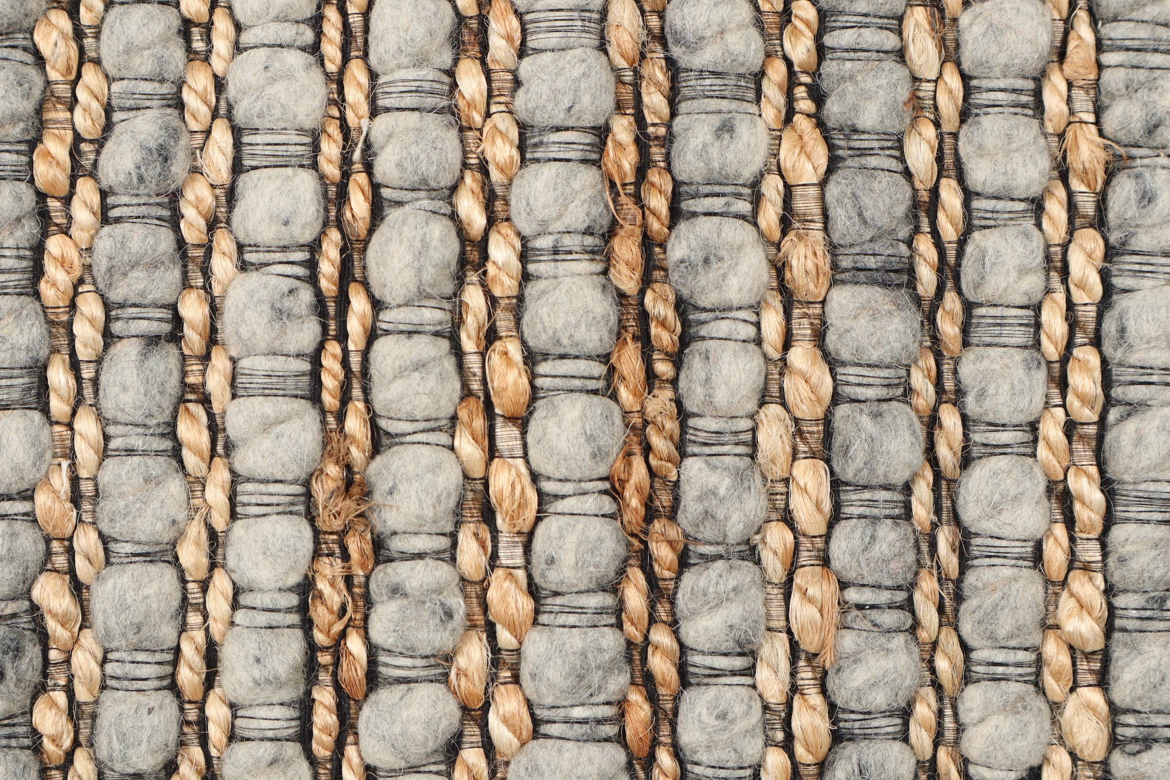 GOODproduct Tapis en laine »Leevy, Wolle und Jute, handgewebt, Handweb Teppiche« Rectangulaire 25 mm Höhe schöne Streifenoptik, Wohnzimmer, Schlafzimmer, Esszimmer