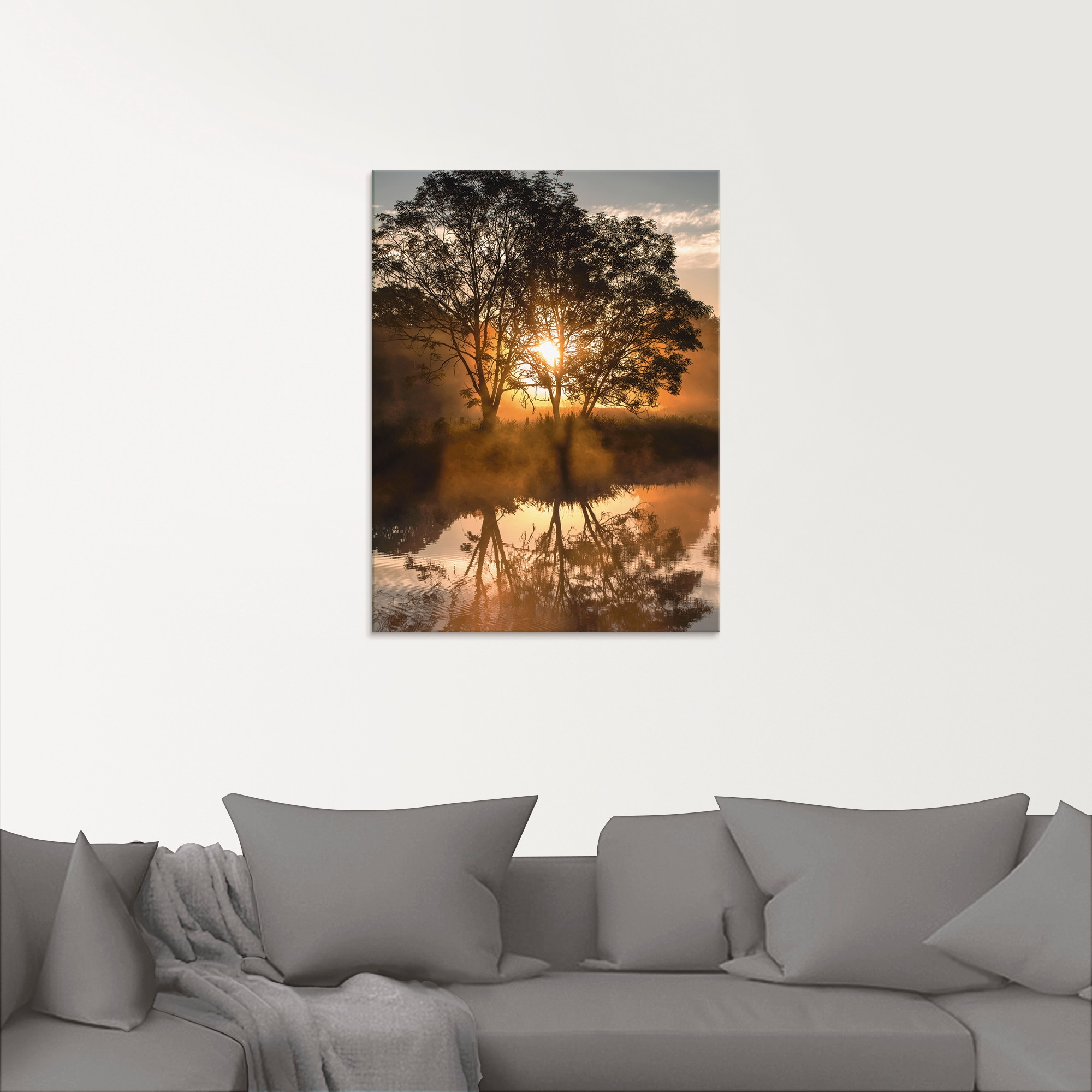 Artland Glasbild »Früh morgens, wenn der Tag erwacht« Gewässer 1 Stk. tlg. in verschiedenen Grössen