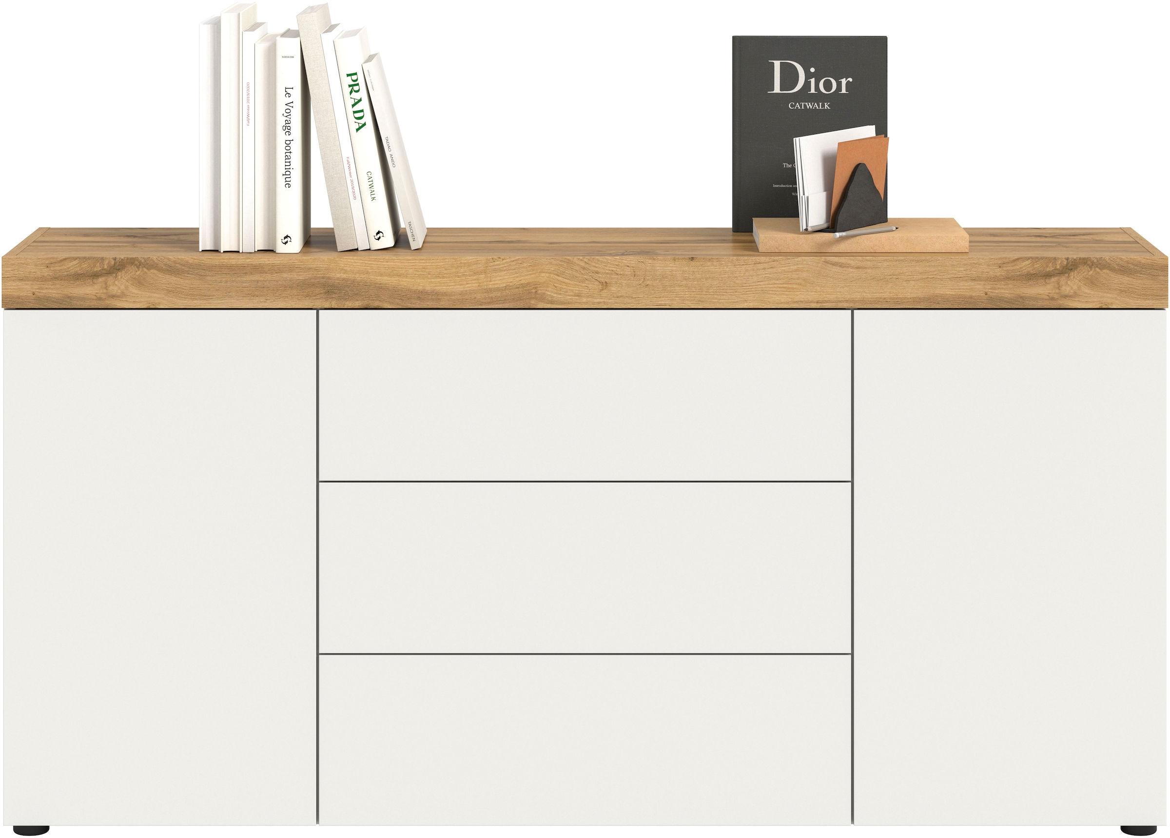 GOODproduct Sideboard »MAMBO, TOPSELLER!, Breite 160cm, 2 Türen, 3 Schubkästen, push-2-open« 2 farbige Ausführung, in verschiedenen Farben erhältlich, 1 cuis tlg. Kommode, Anrichte, Wohnzimmer, Schlafzimmer