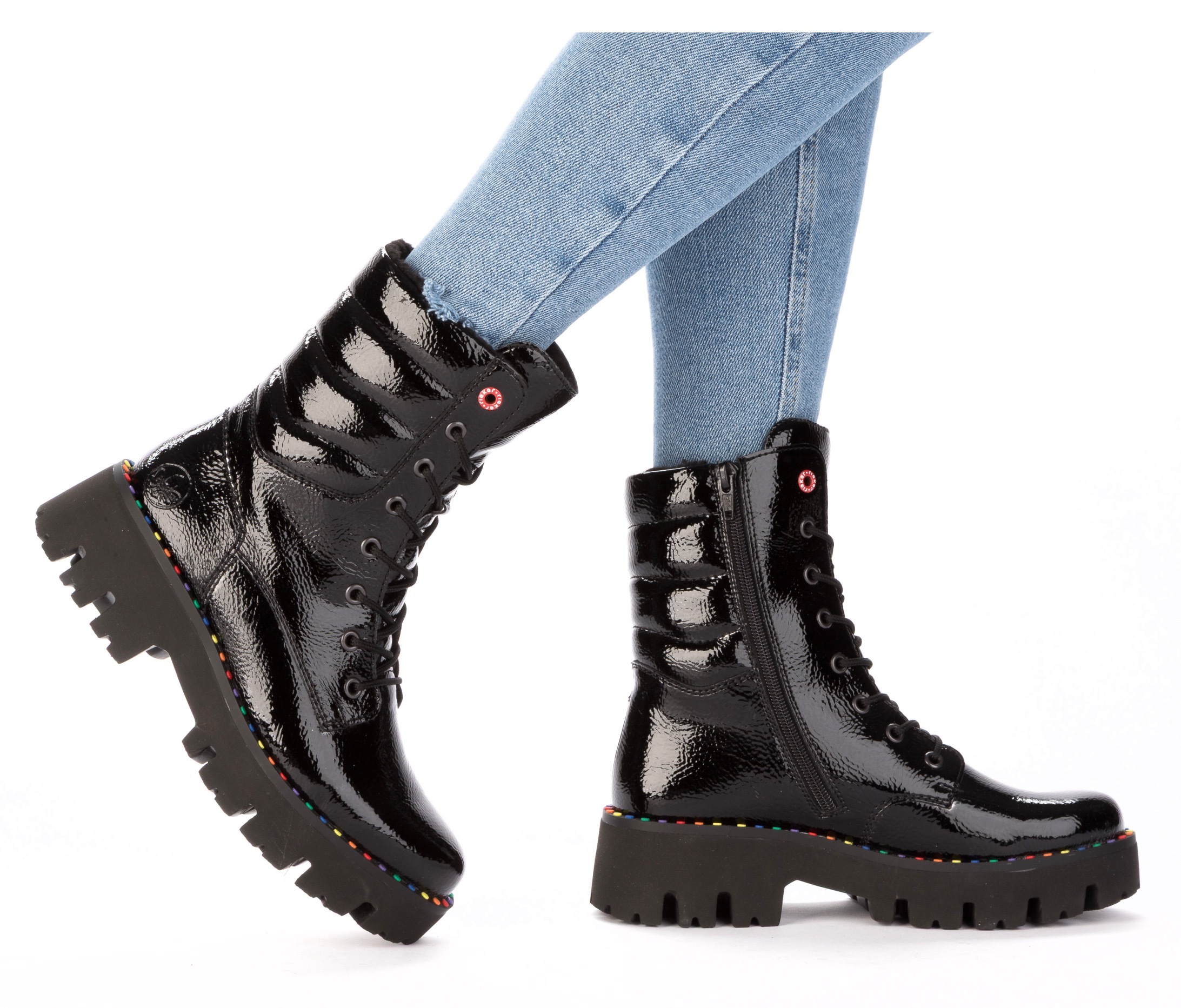 Rieker Bottes d'hiver  bottes à plateforme, bottes d'hiver, bottines vernies avec fermeture éclair intérieure