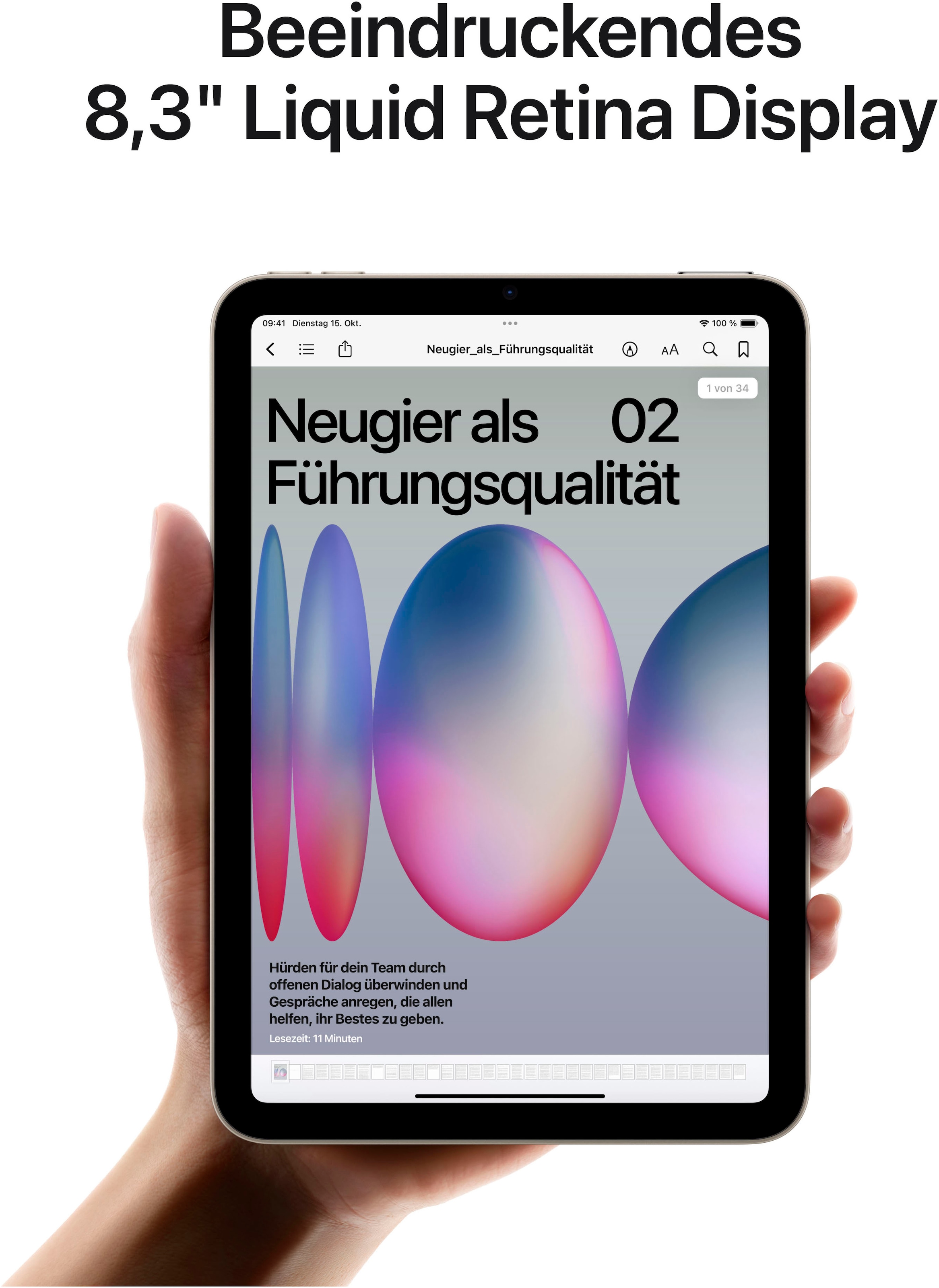 Apple Tablet »iPad mini 2024 Wi-Fi + Cellular 512GB« (21,08 cm / 8.3 ″) iPadOS 512 GB Retina 5G )