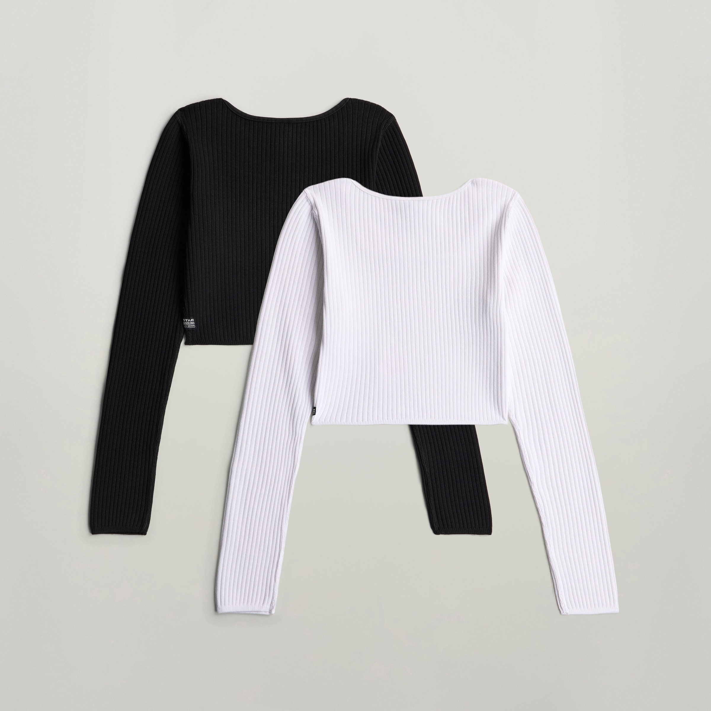 G-STAR T-shirt à manches longues »KIDS, SOUTH TEE LS 2-PACK G« Paquet,  en structure côtelée, coupe slim