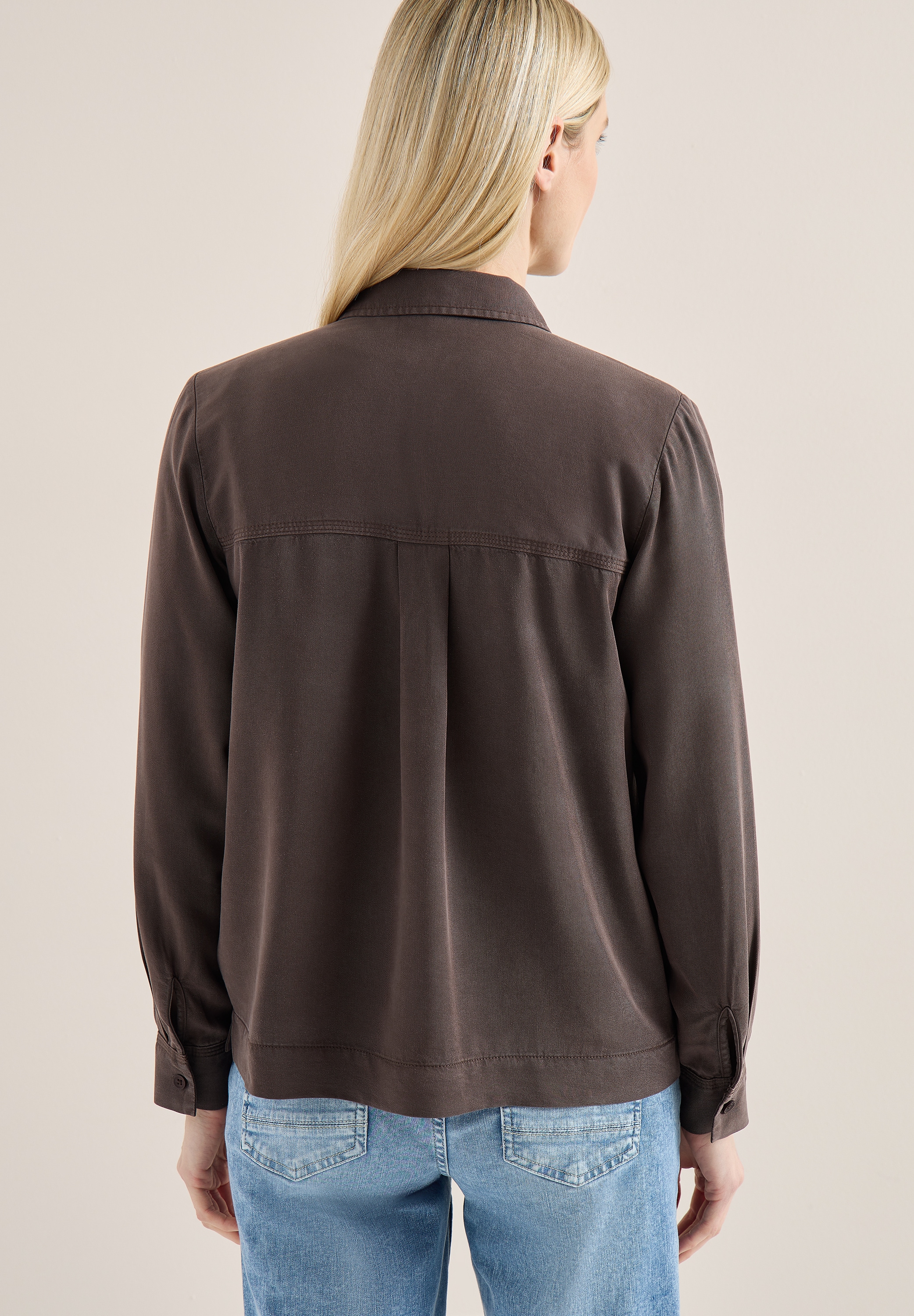 Cecil Blouse à manches longues aus atmungsaktivem Lyocell